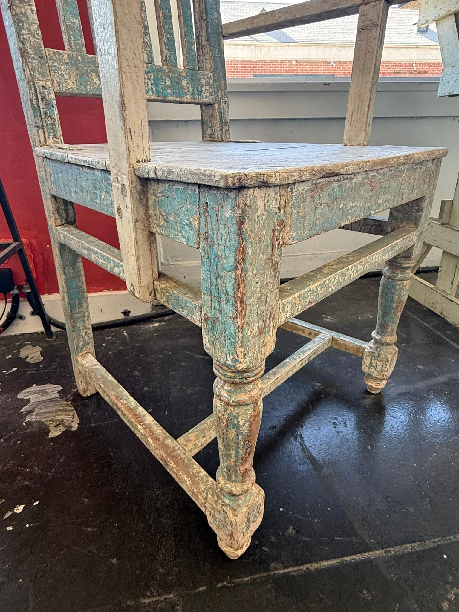 Antique Cottage Armchair and Table In Good Condition For Sale In Los Angeles, CA