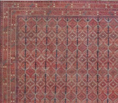 Antique Oversize Square Cotton Agra Rug, circa 1880 18'4" x 18'8".