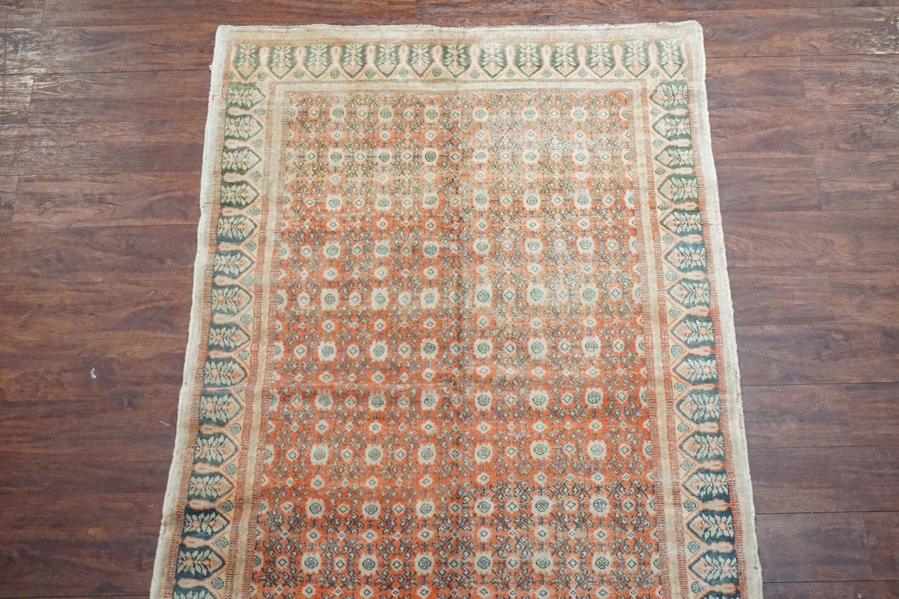 Hand-Knotted Antique Cotton Agra, circa 1920 For Sale