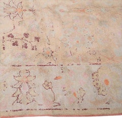 Antique Cotton Agra Oushak Rug Beige Pink Geometric Muted 1920