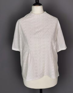 Antique cotton crochet blouse, c1910s, funnel neck