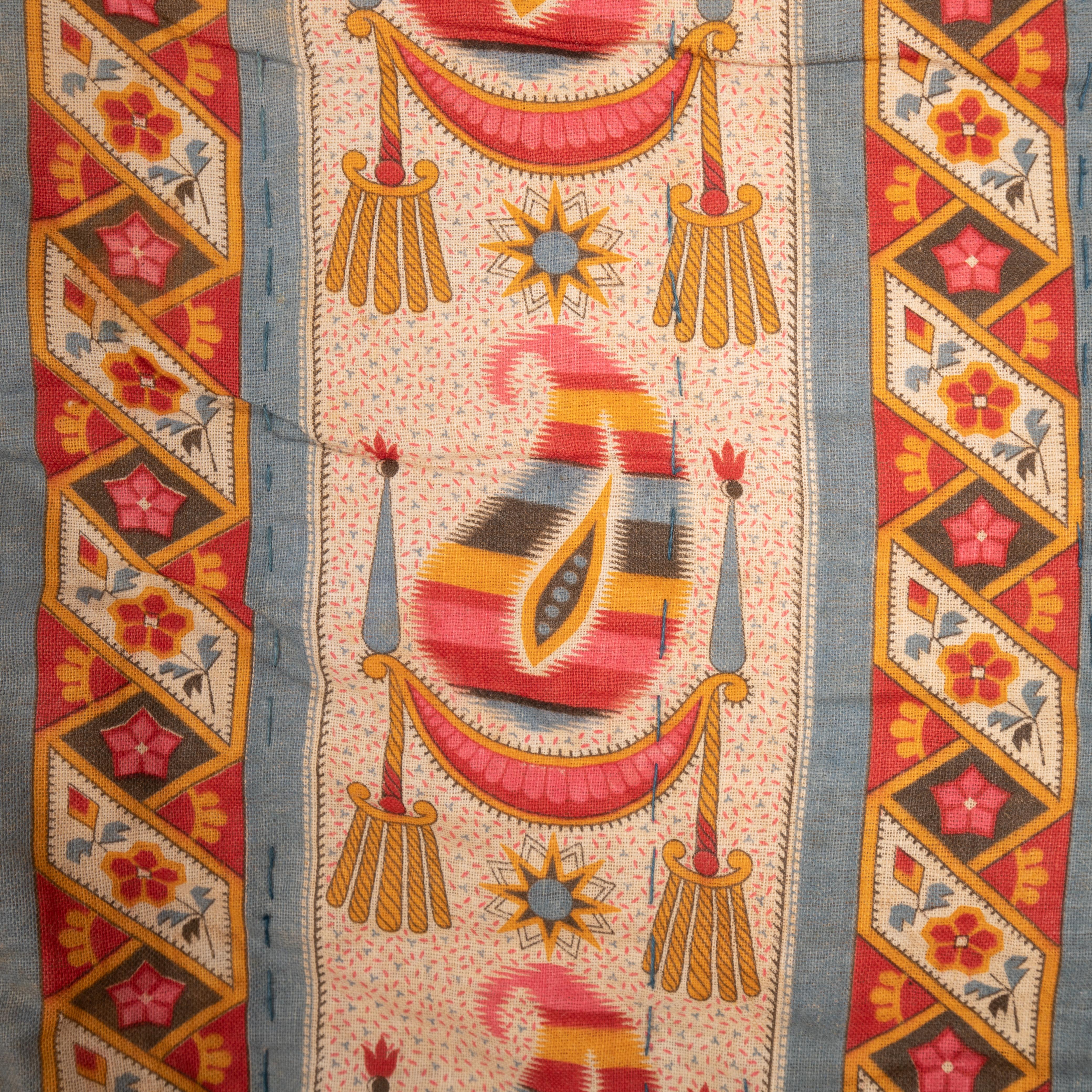 Antique Cotton Indigo Ikat Chapan, Uzbekistan, Late 19th Century For Sale 5