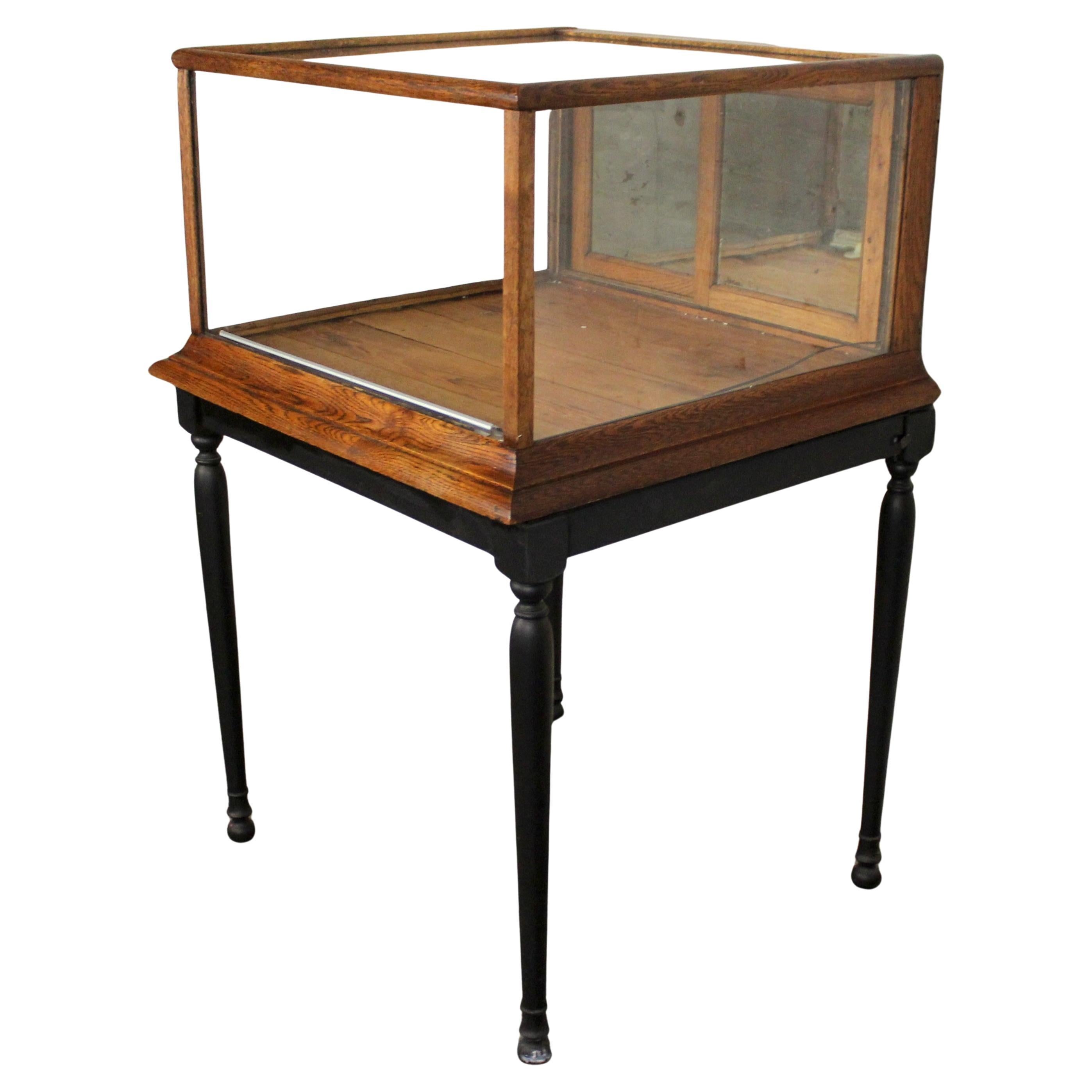 Antique Countertop Display Case on Stand For Sale