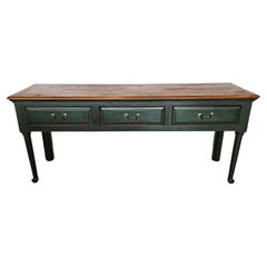 Used Country British Farmhouse Painted Pine Kitchen Dresser Server Table