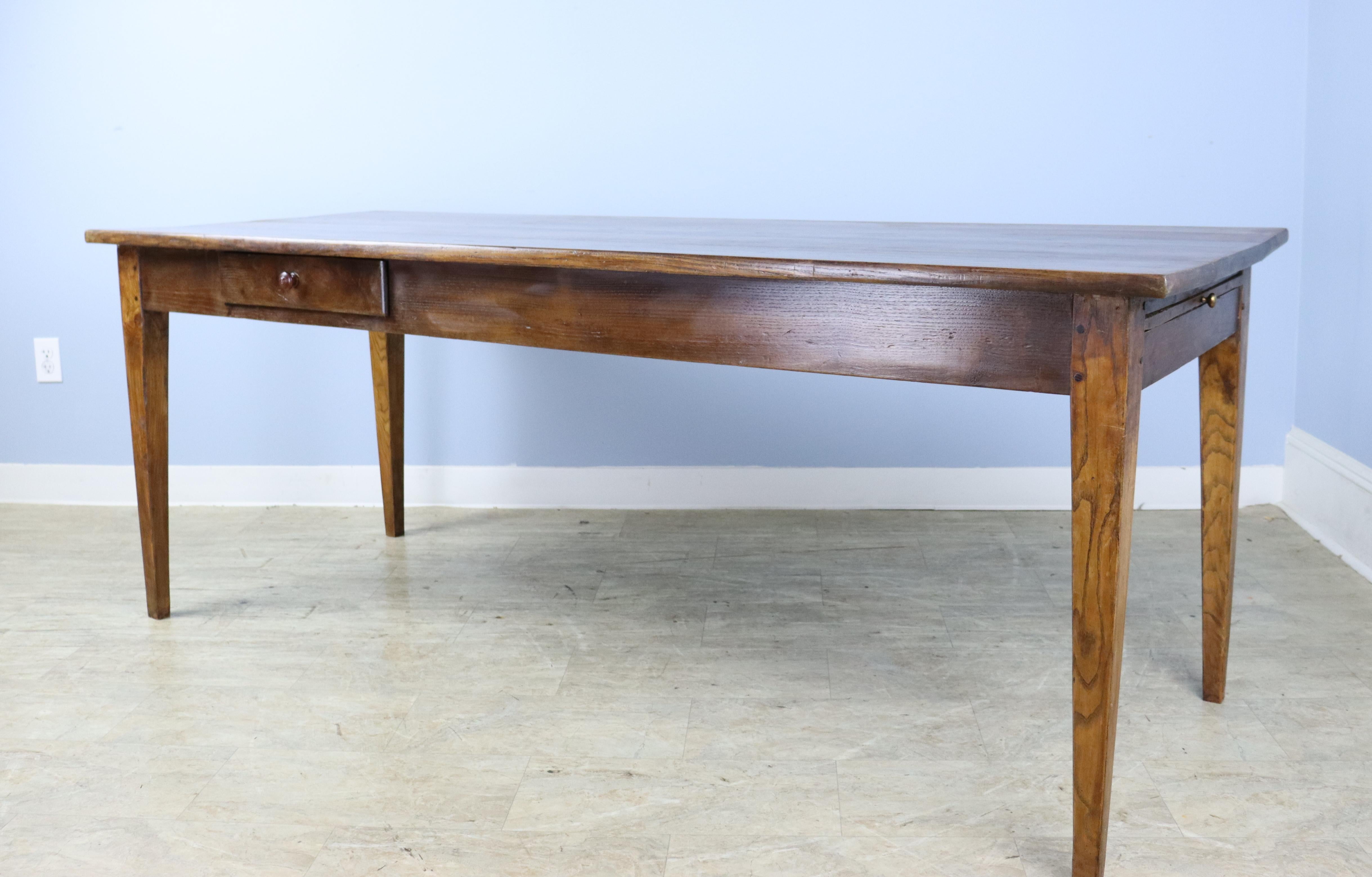 French Antique Country Chestnut Farm Table