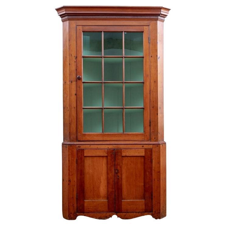 Antique Country Corner Cabinet For Sale