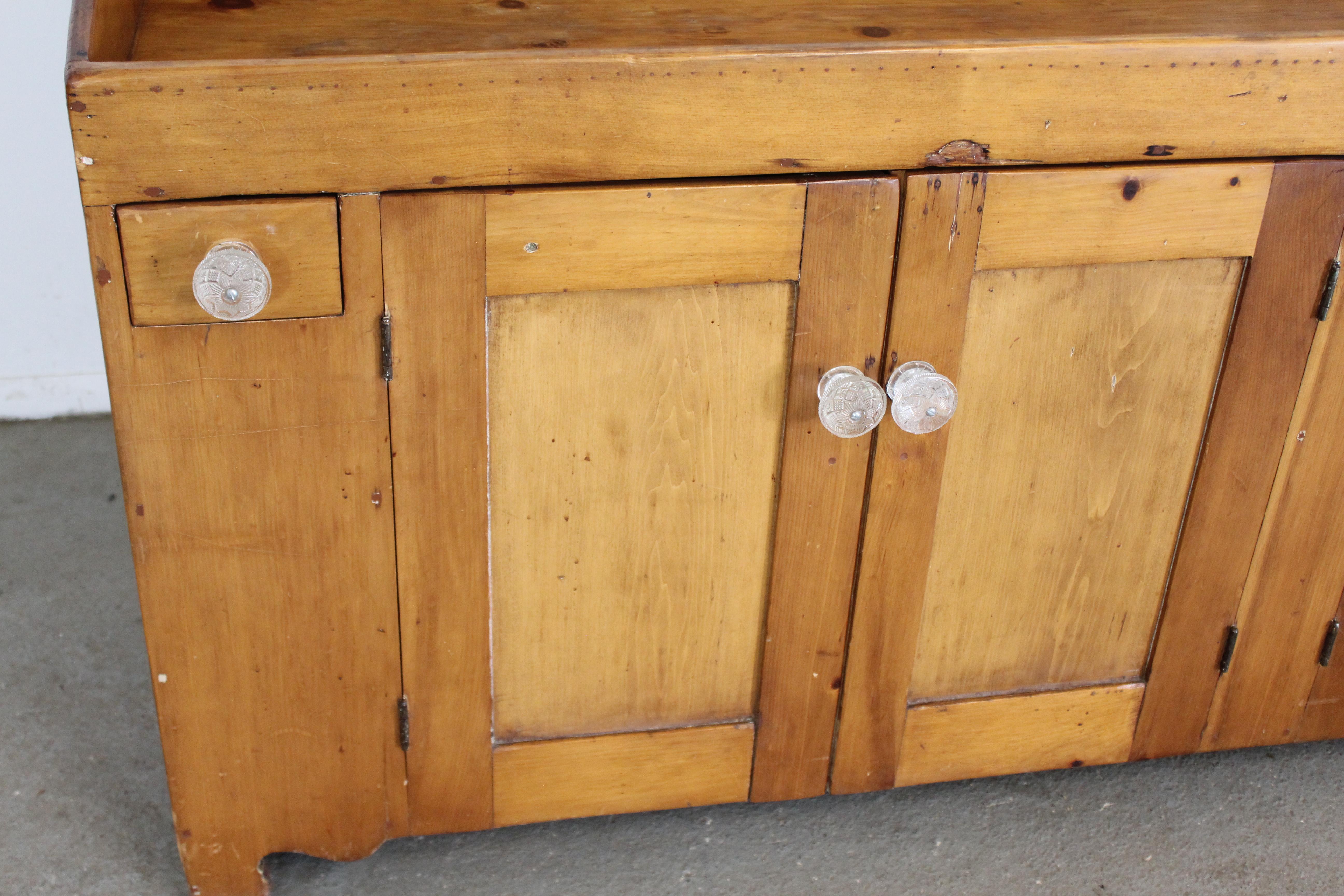 Porcelain Antique Country Elongated Dry Sink With Random Board Back Circa 1800's