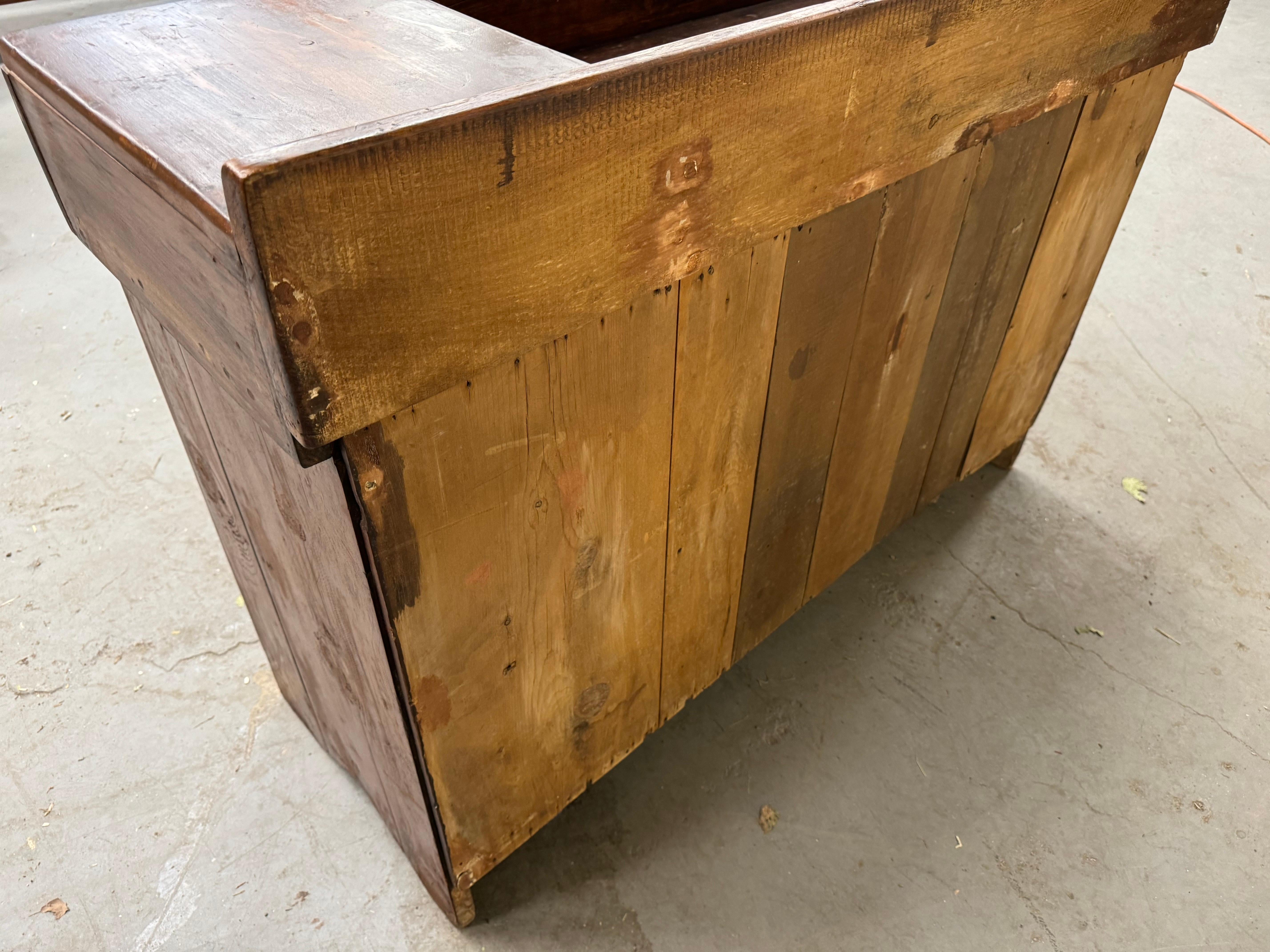 Antique Country Elongated Dry Sink With Random Board Back Circa  Early 1900's 6