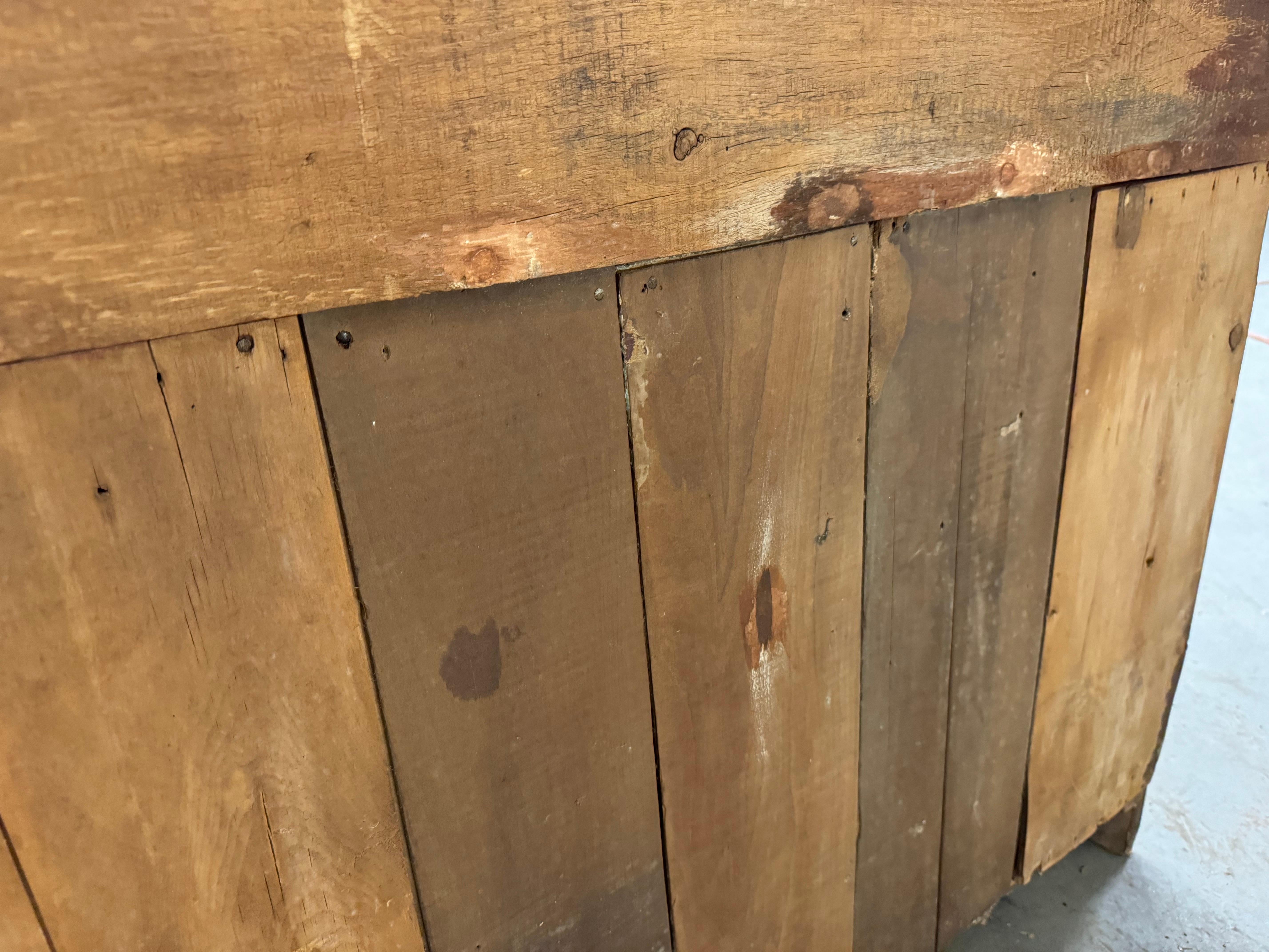 Antique Country Elongated Dry Sink With Random Board Back Circa  Early 1900's 8