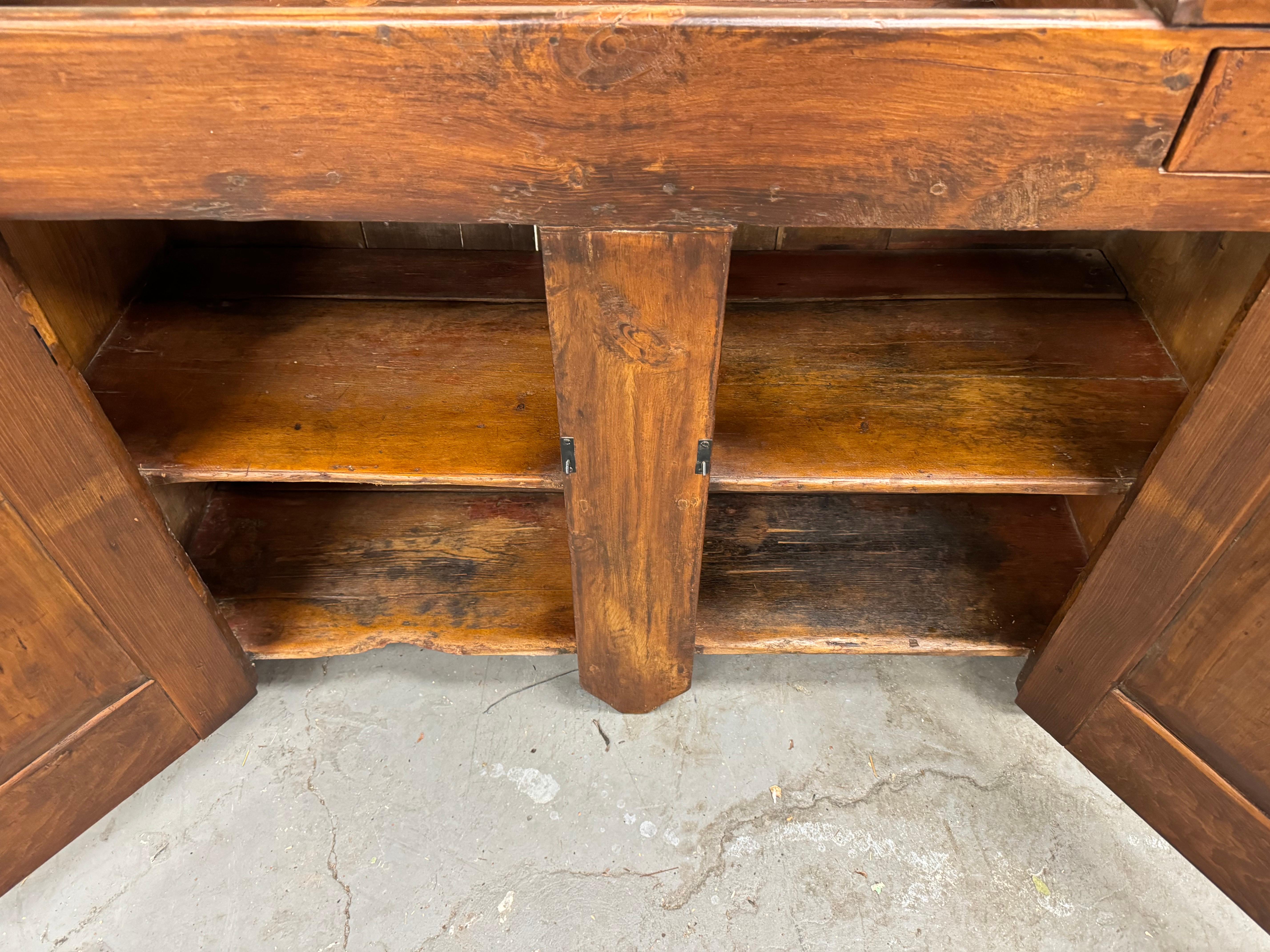 Antique Country Elongated Dry Sink With Random Board Back Circa  Early 1900's 1