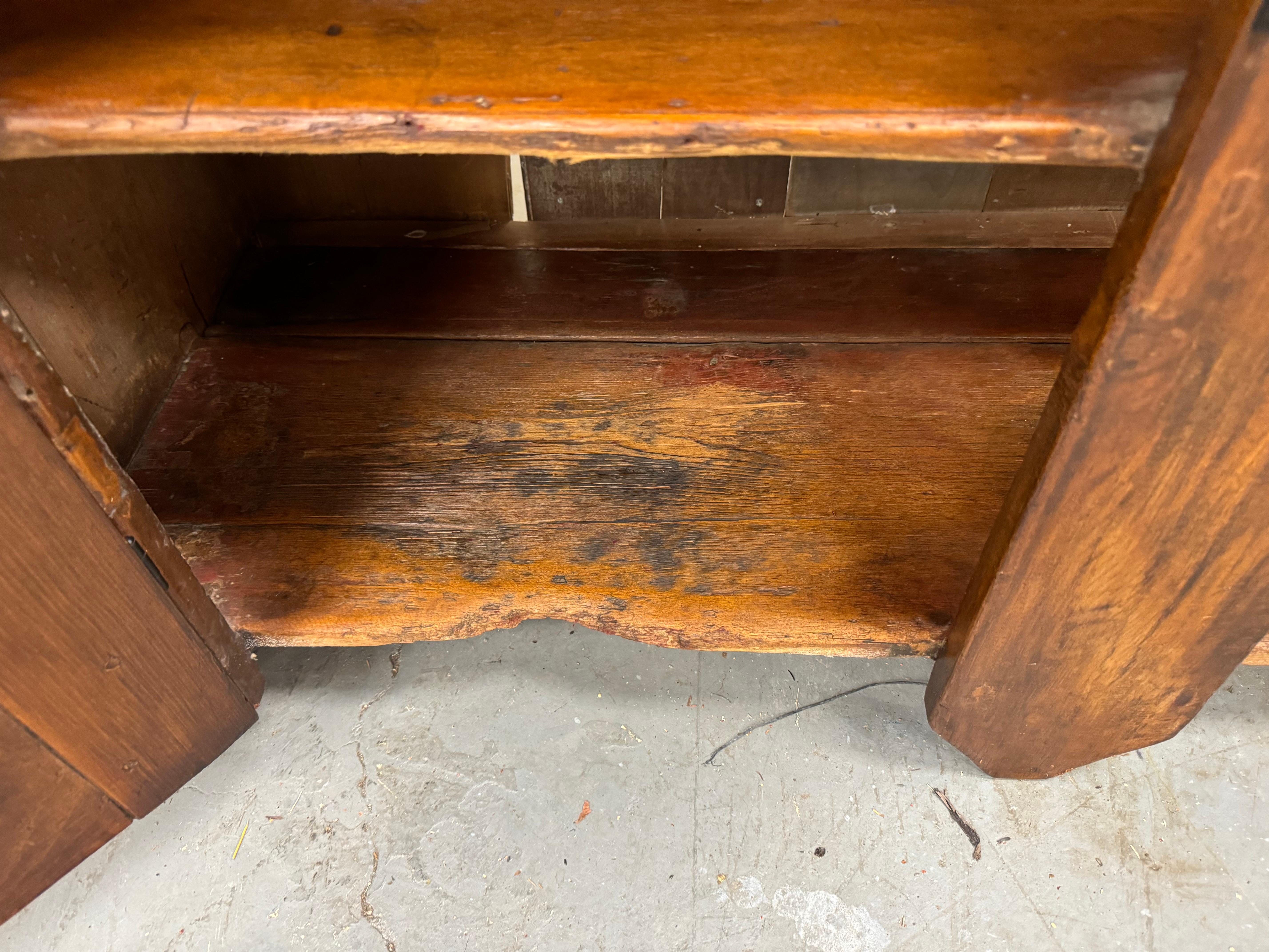 Antique Country Elongated Dry Sink With Random Board Back Circa  Early 1900's 2