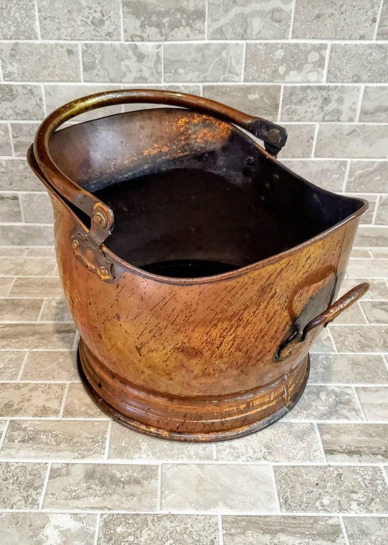 Antique Country English Fireplace Scuttle Bucket For Sale at 1stDibs
