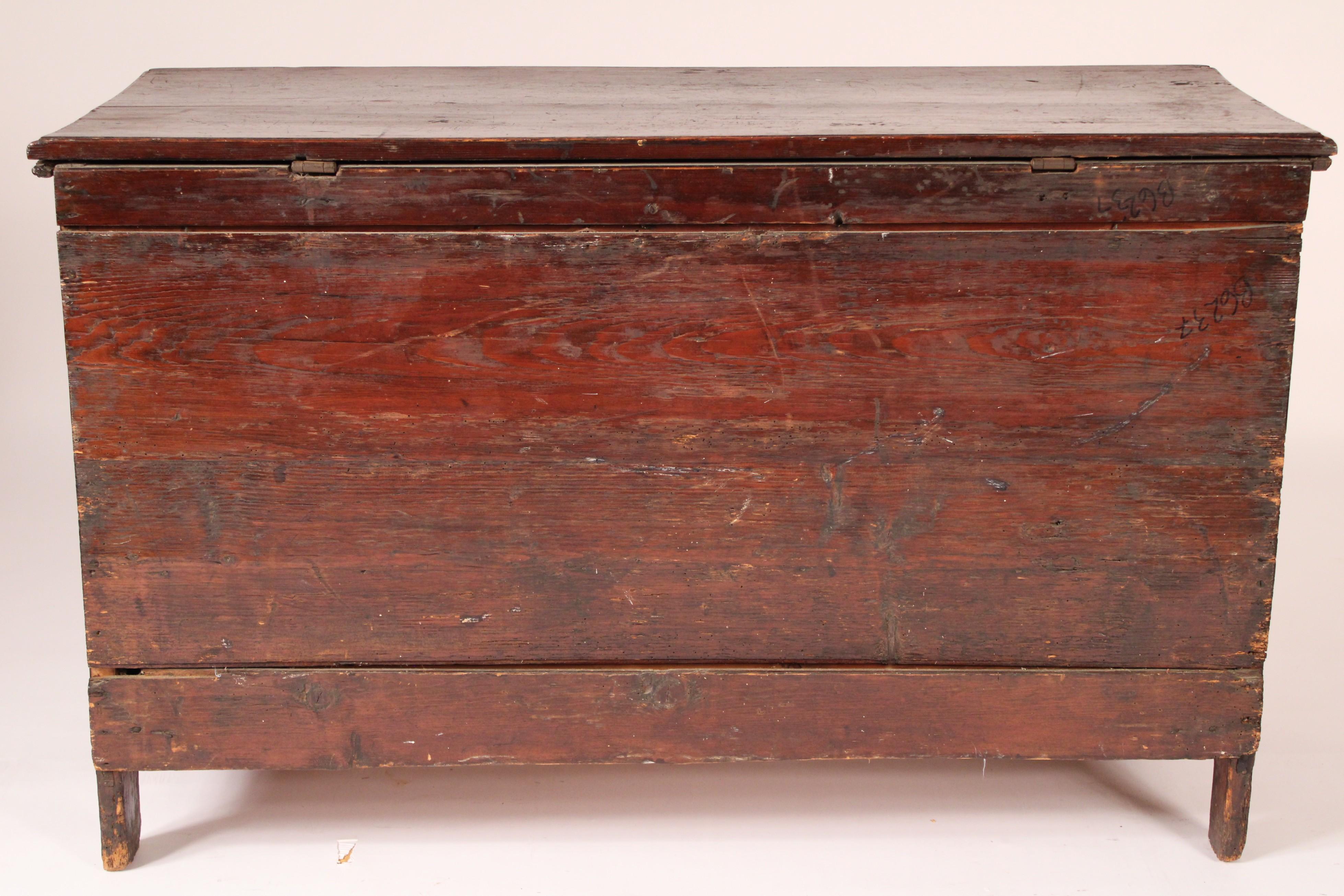 Antique Country English Pine Trunk For Sale 6