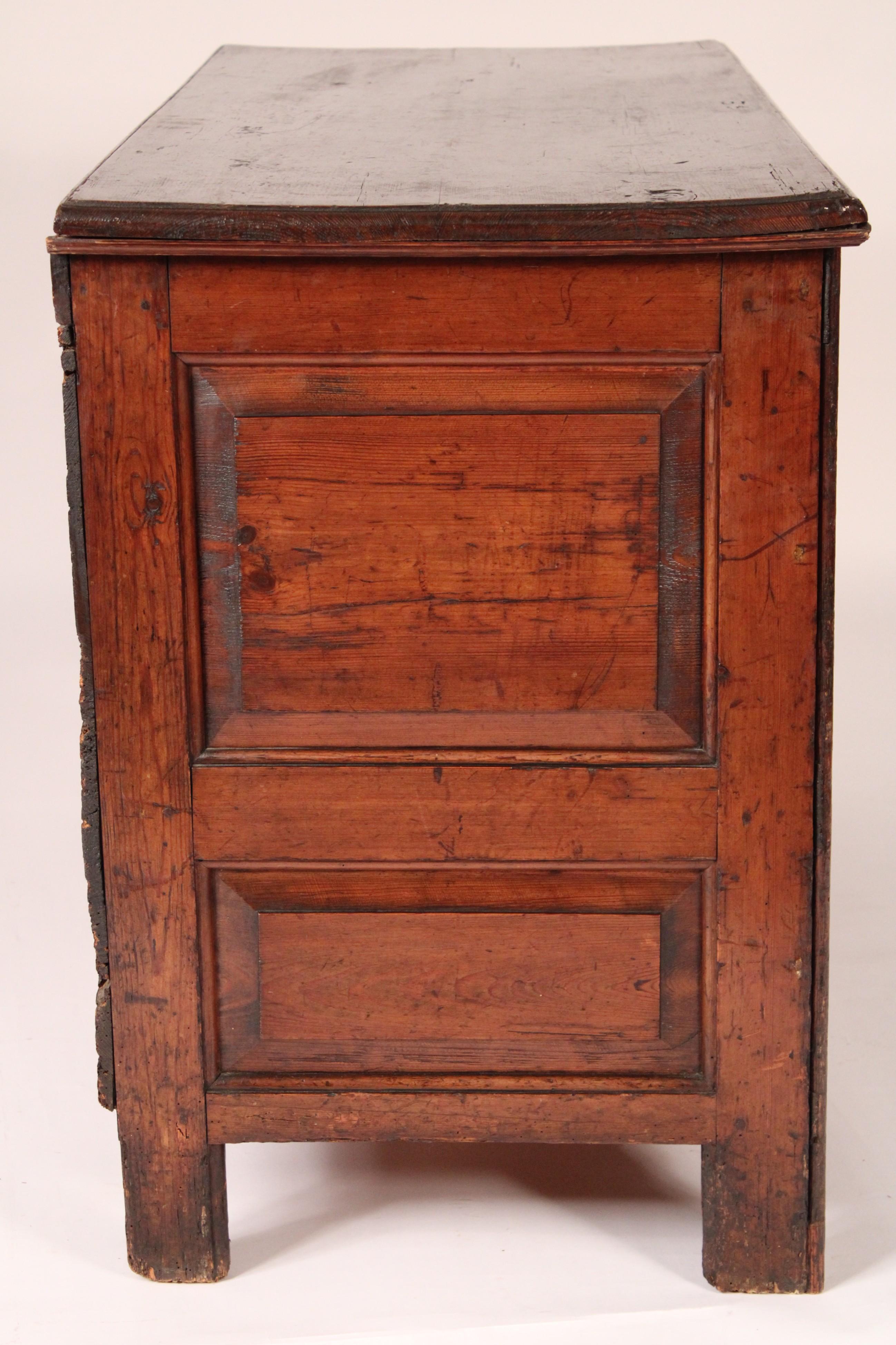19th Century Antique Country English Pine Trunk For Sale