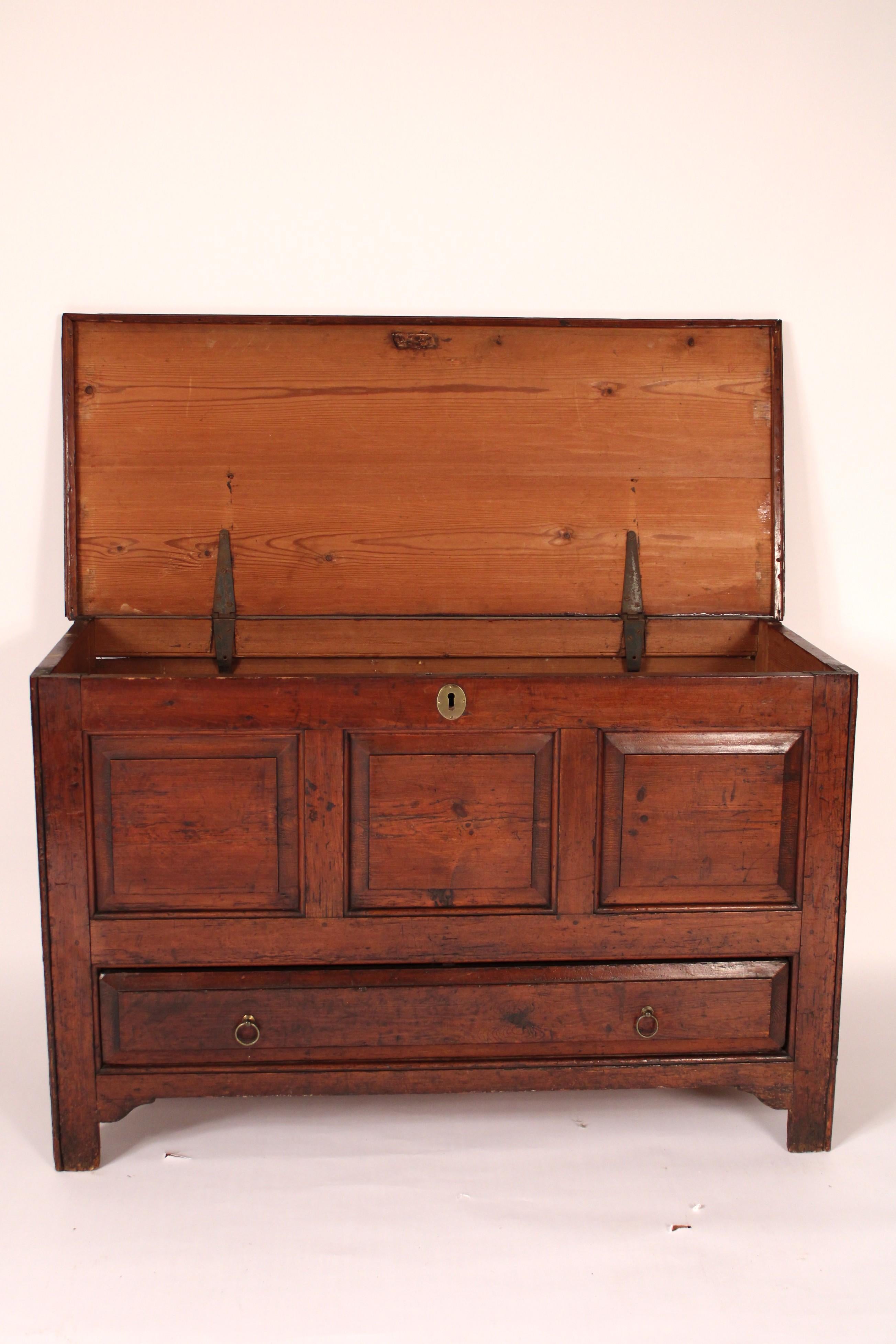 Antique Country English Pine Trunk For Sale 1