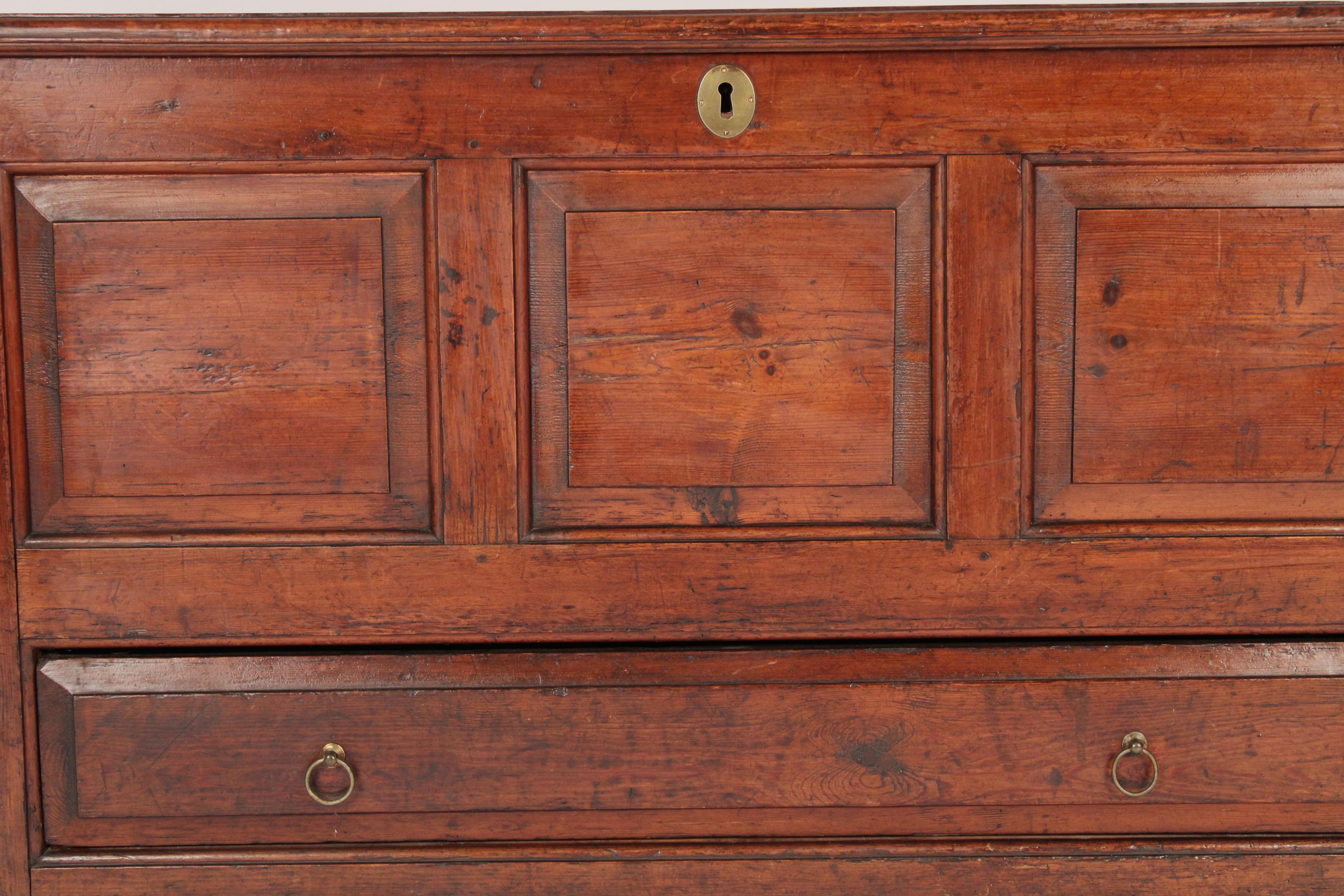 Antique Country English Pine Trunk For Sale 2