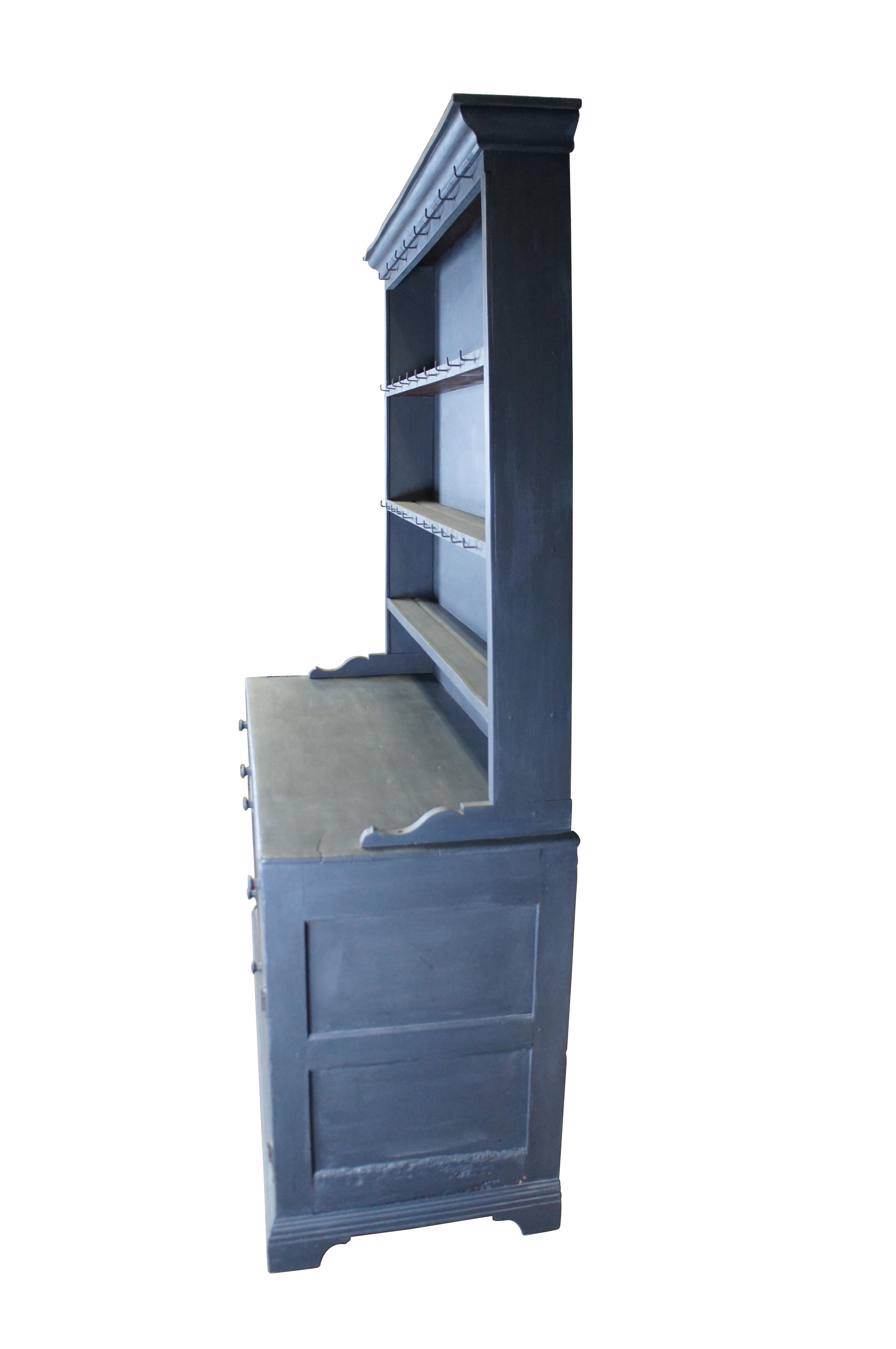 Antiguo Country Farmhouse Roble Pintado Welsh Dresser Cupboard Hutch 80