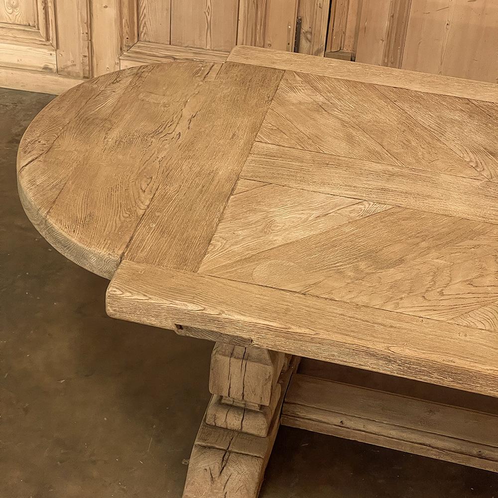 Antique Country French Banquet Table in Stripped Oak 4
