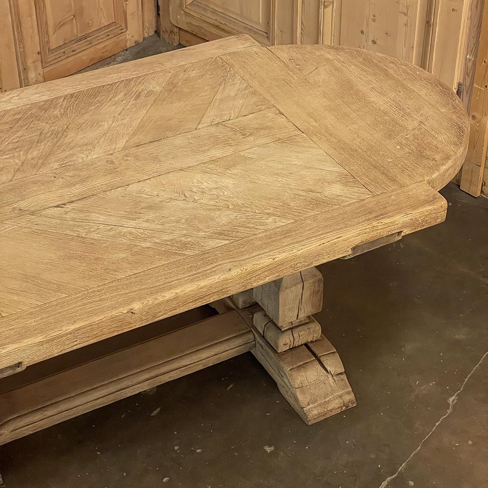 Antique Country French Banquet Table in Stripped Oak 6