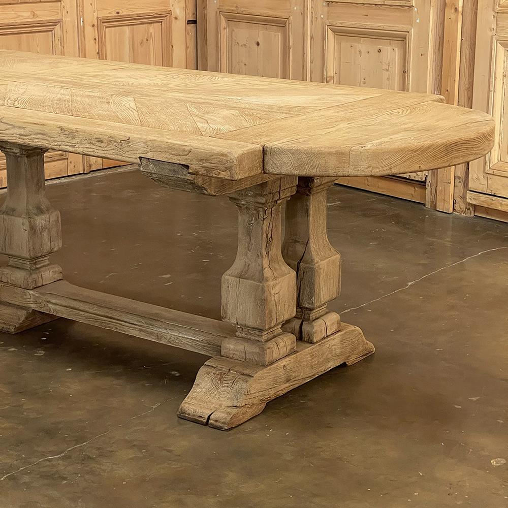 Antique Country French Banquet Table in Stripped Oak 7