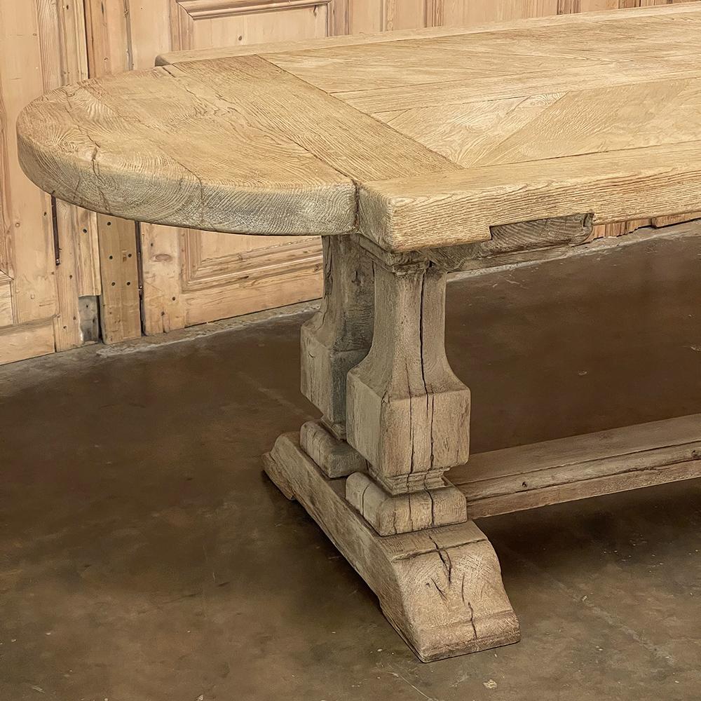 Antique Country French Banquet Table in Stripped Oak 8