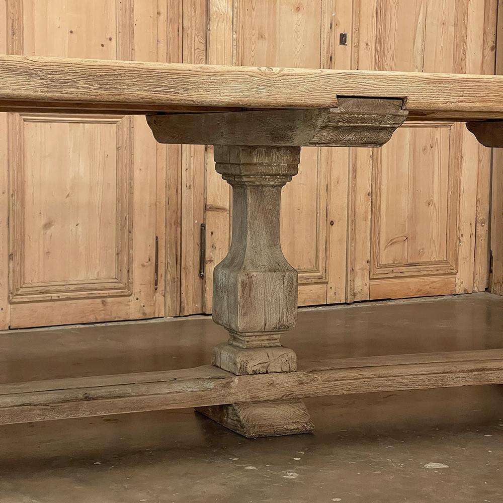 Antique Country French Banquet Table in Stripped Oak 11