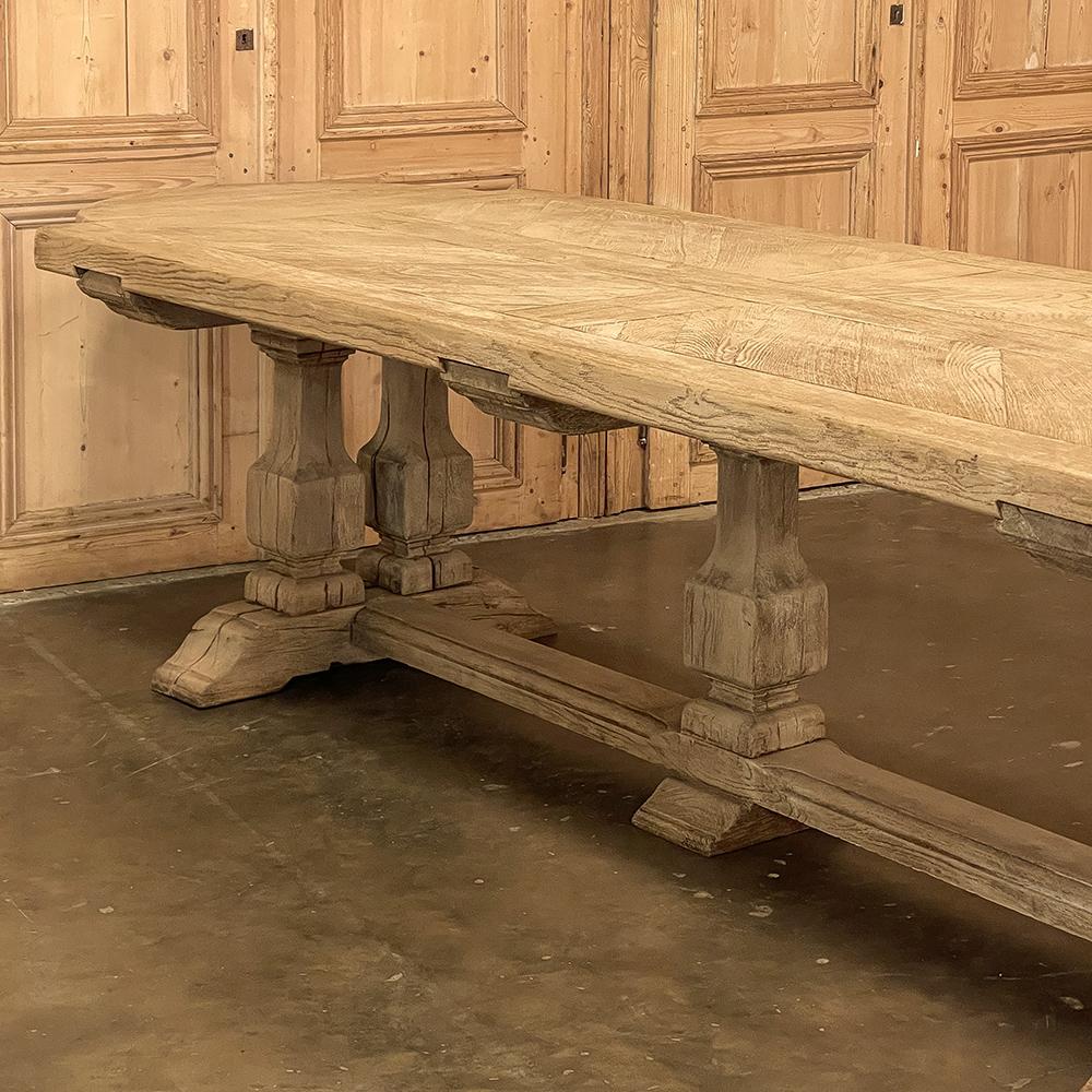 Antique Country French Banquet Table in Stripped Oak 2