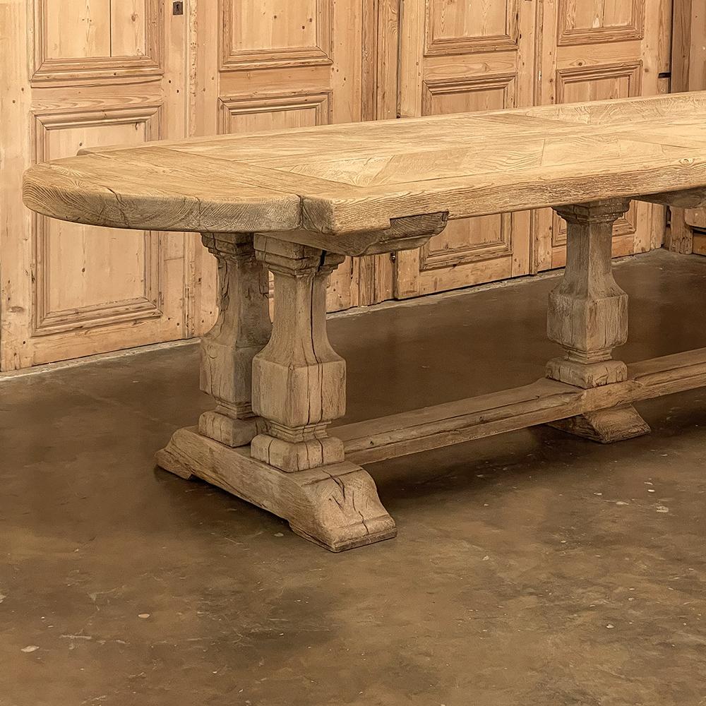 Antique Country French Banquet Table in Stripped Oak 3