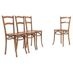 Antique Country French Bentwood Dining Chairs, Set of Four