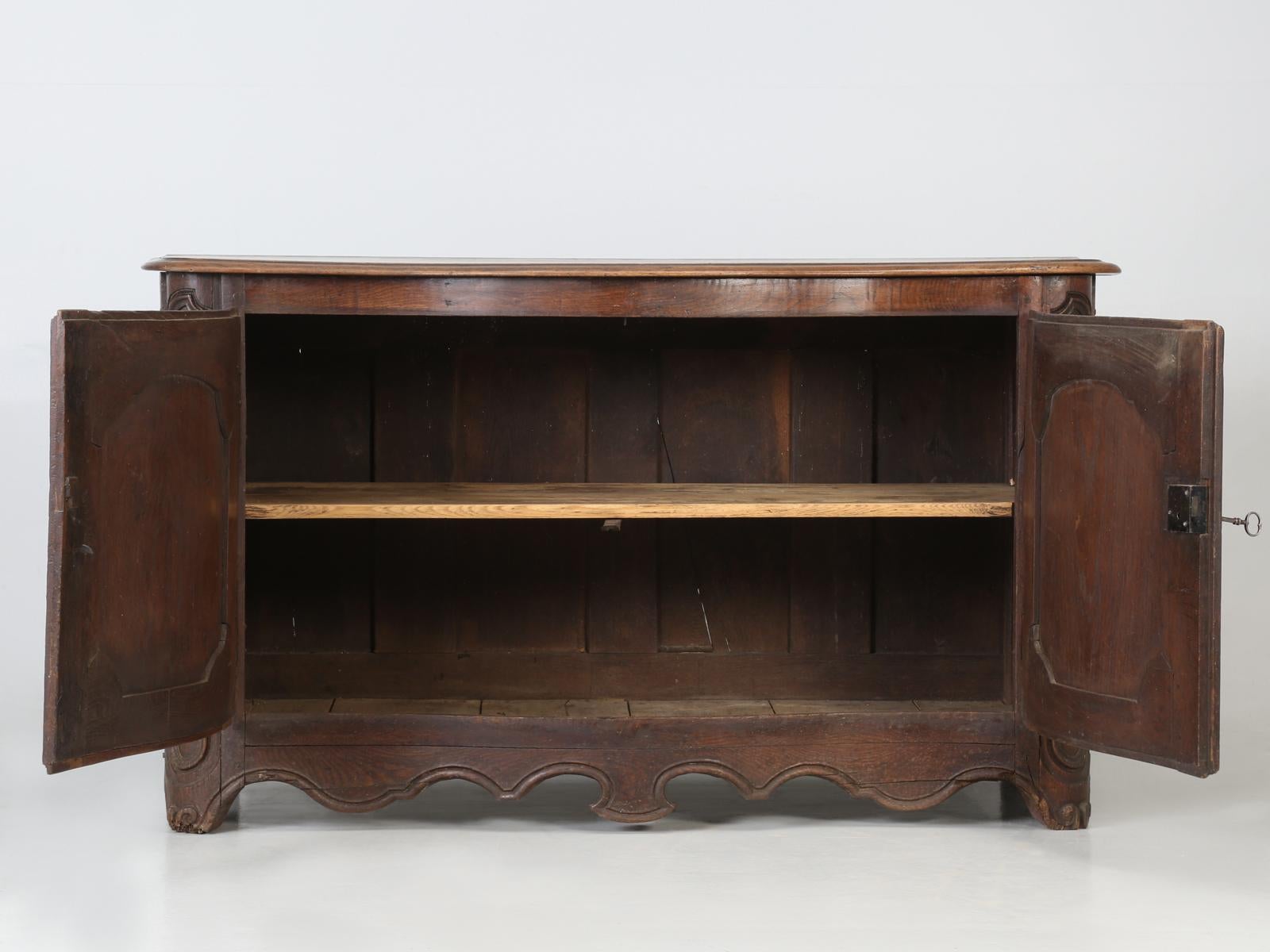 Country French Buffet, Serpentine Front and Completely Original, circa 1700s 12