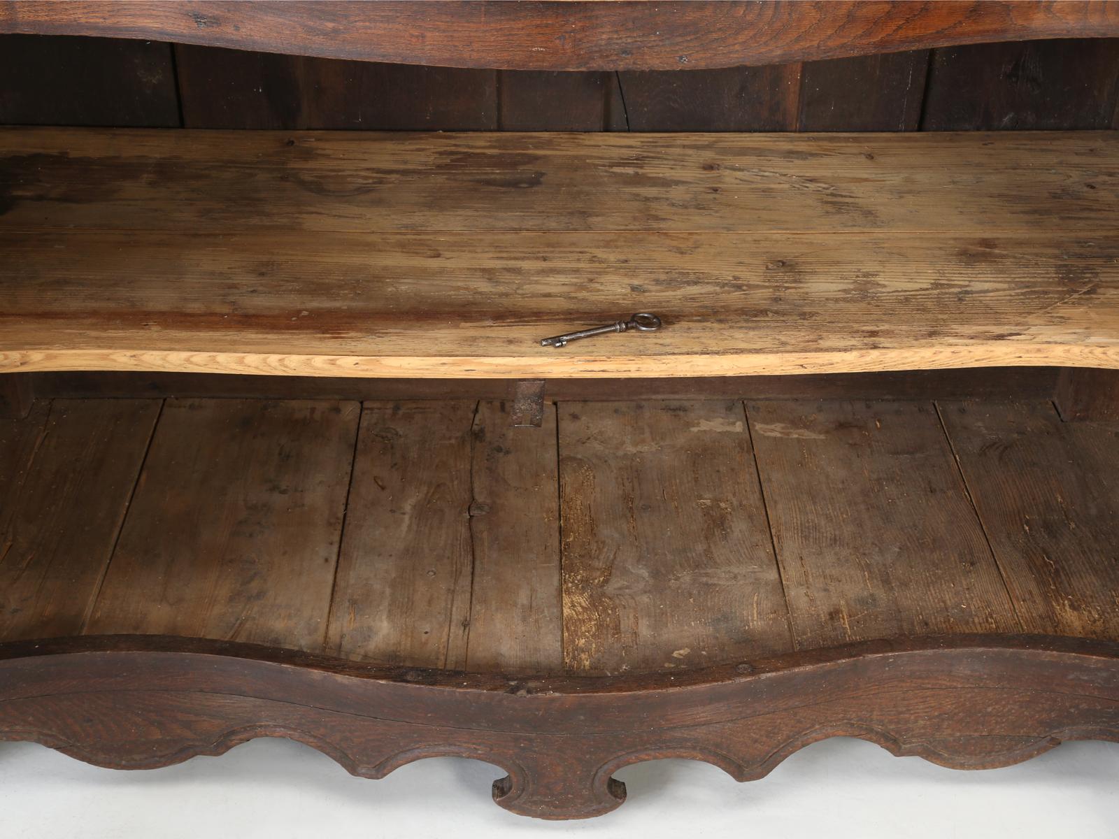 Country French Buffet, Serpentine Front and Completely Original, circa 1700s 11