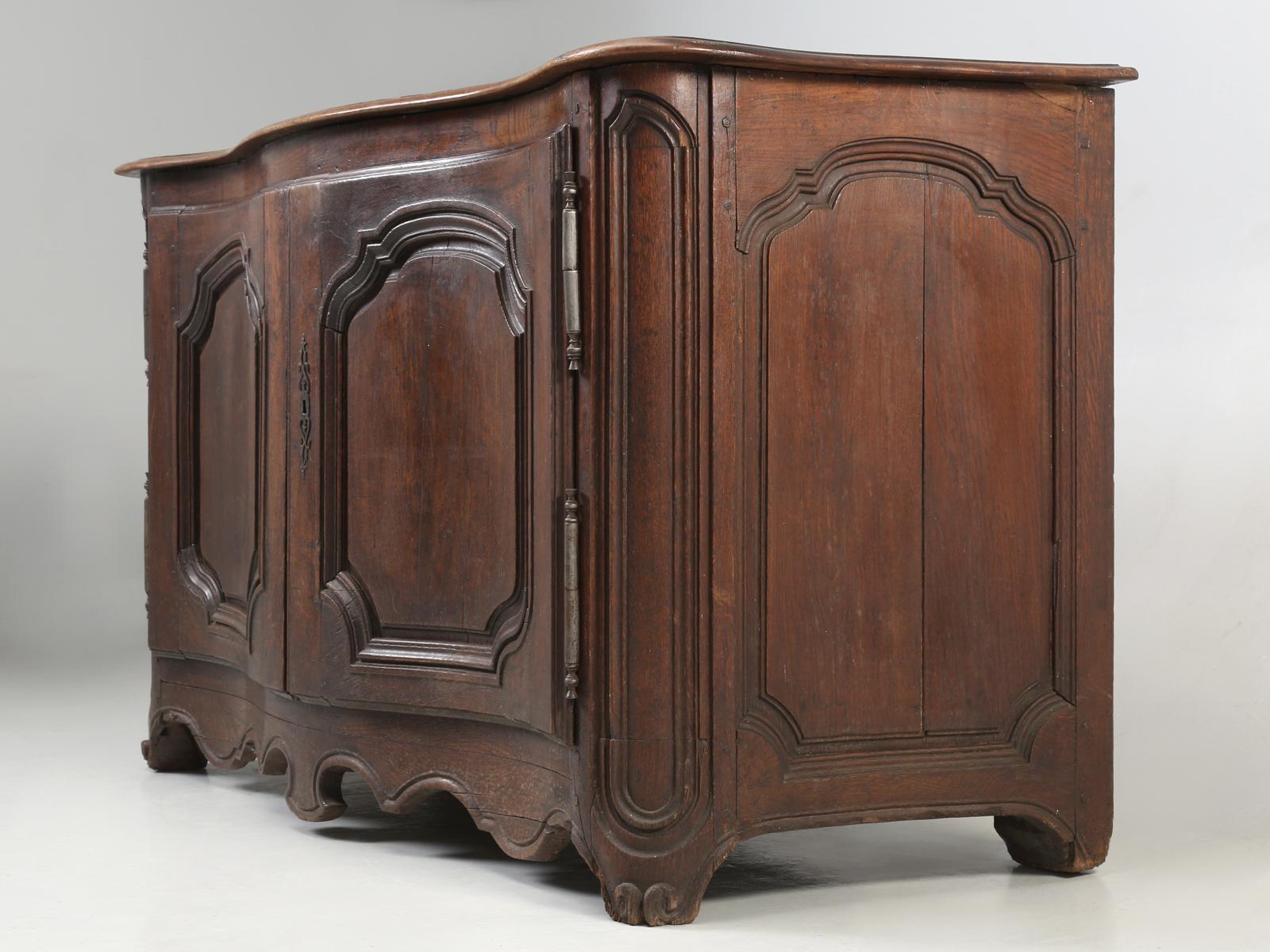 Country French Buffet, Serpentine Front and Completely Original, circa 1700s (Land)