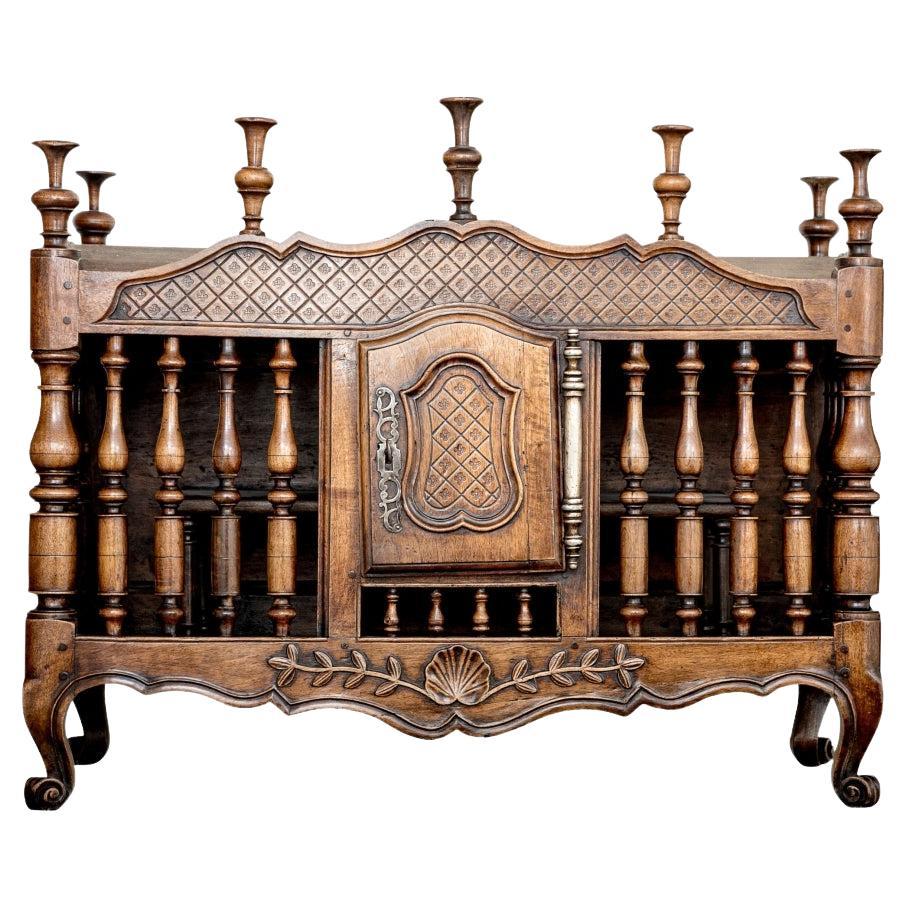 Antique Country French Carved Panetiere