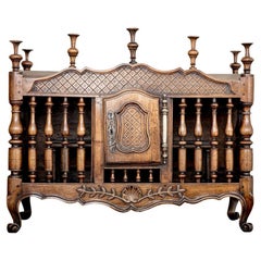 Antique Country French Carved Panetiere