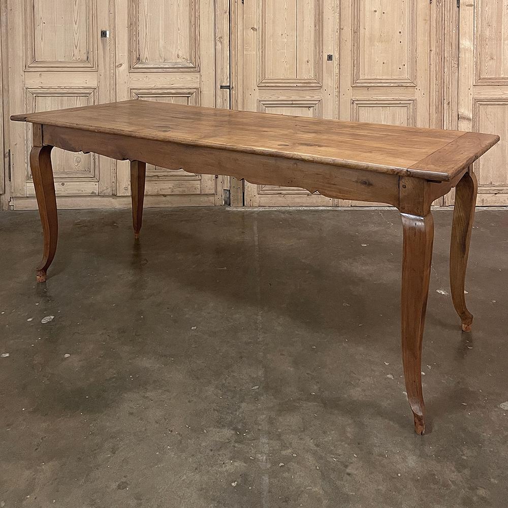 Hand-Crafted Antique Country French Cherry Wood Dining Table For Sale