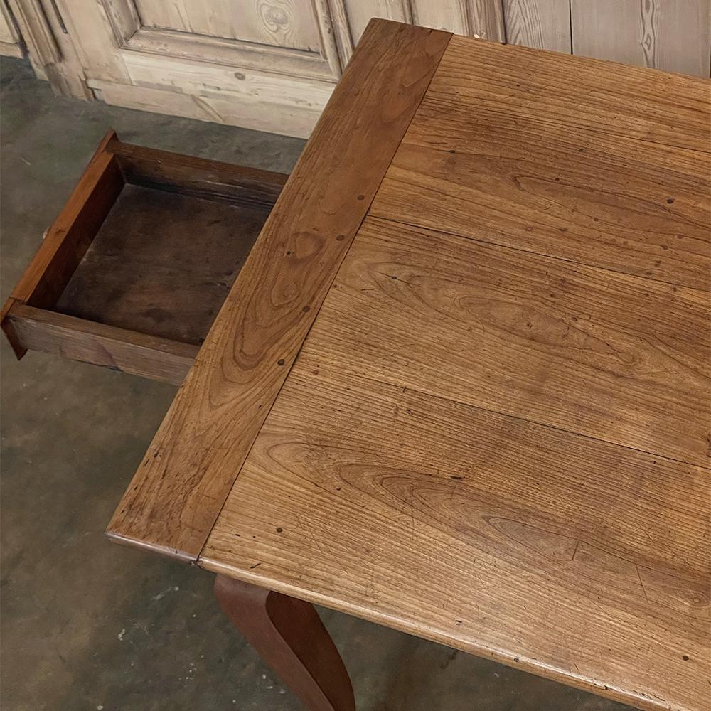 Antique Country French Cherry Wood Dining Table For Sale 1