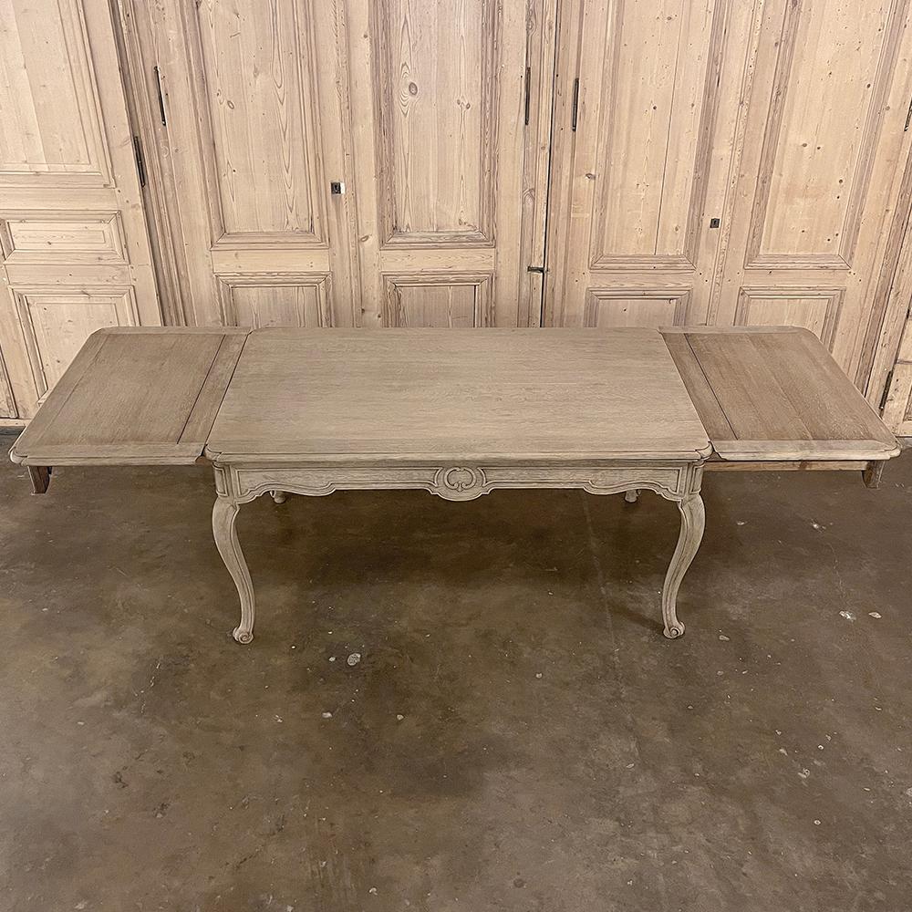 20th Century Antique Country French Dining Table with Leaf Extensions For Sale