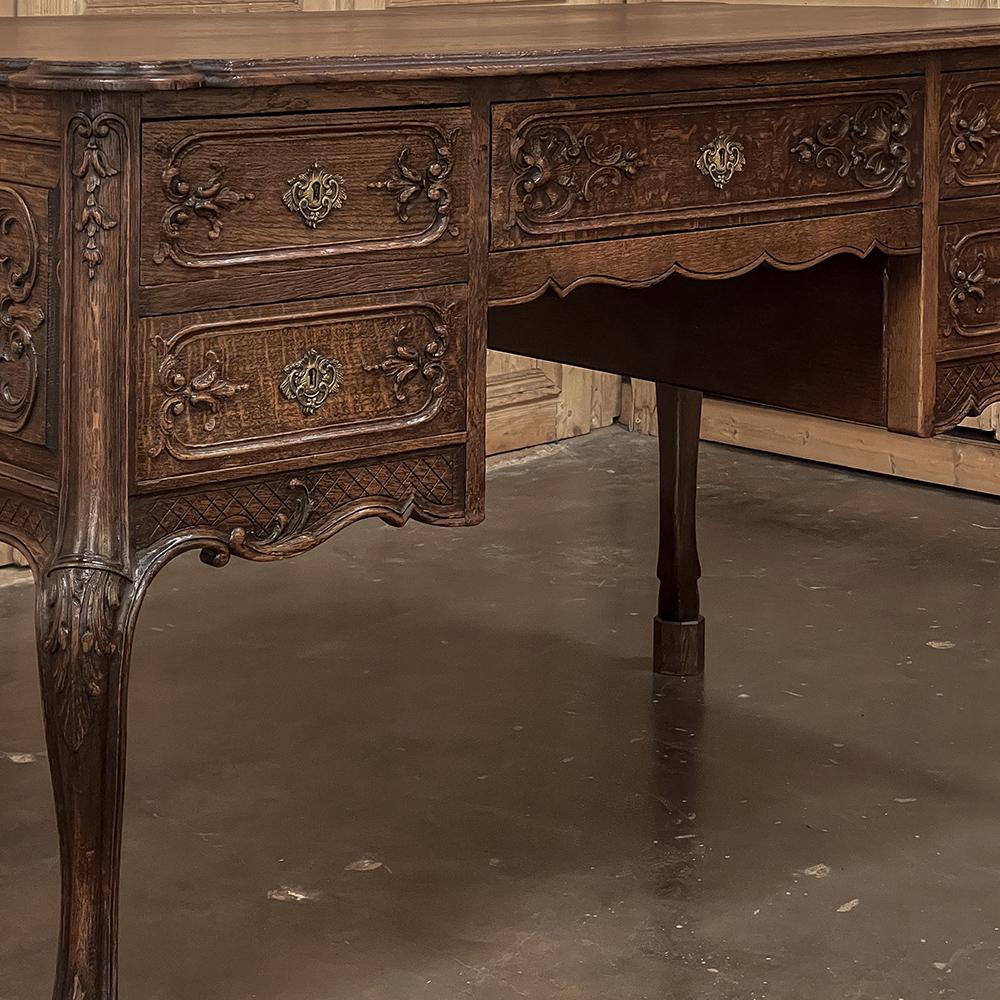 Brass Antique Country French Double-Faced Desk For Sale