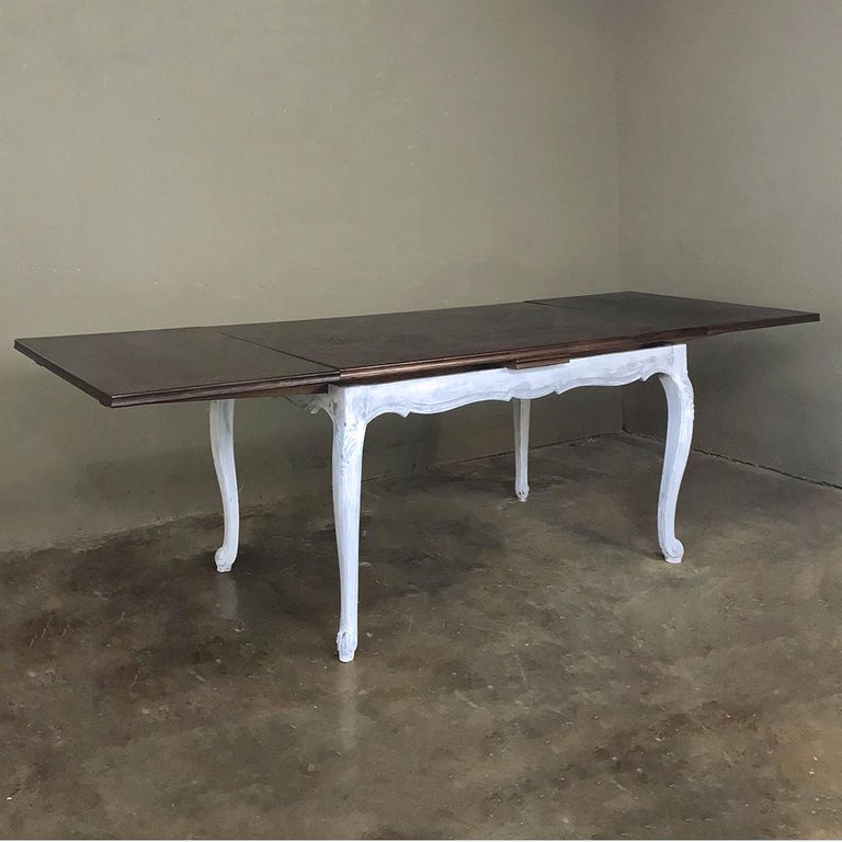 Antique Country French Draw Leaf Painted/Stained Dining Table at 1stDibs