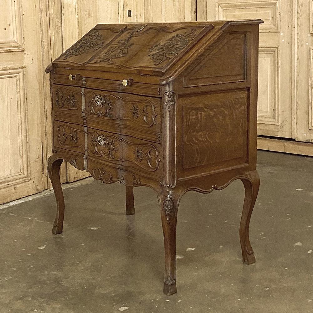 Antique Country French Drop-Front Secretary In Good Condition In Dallas, TX