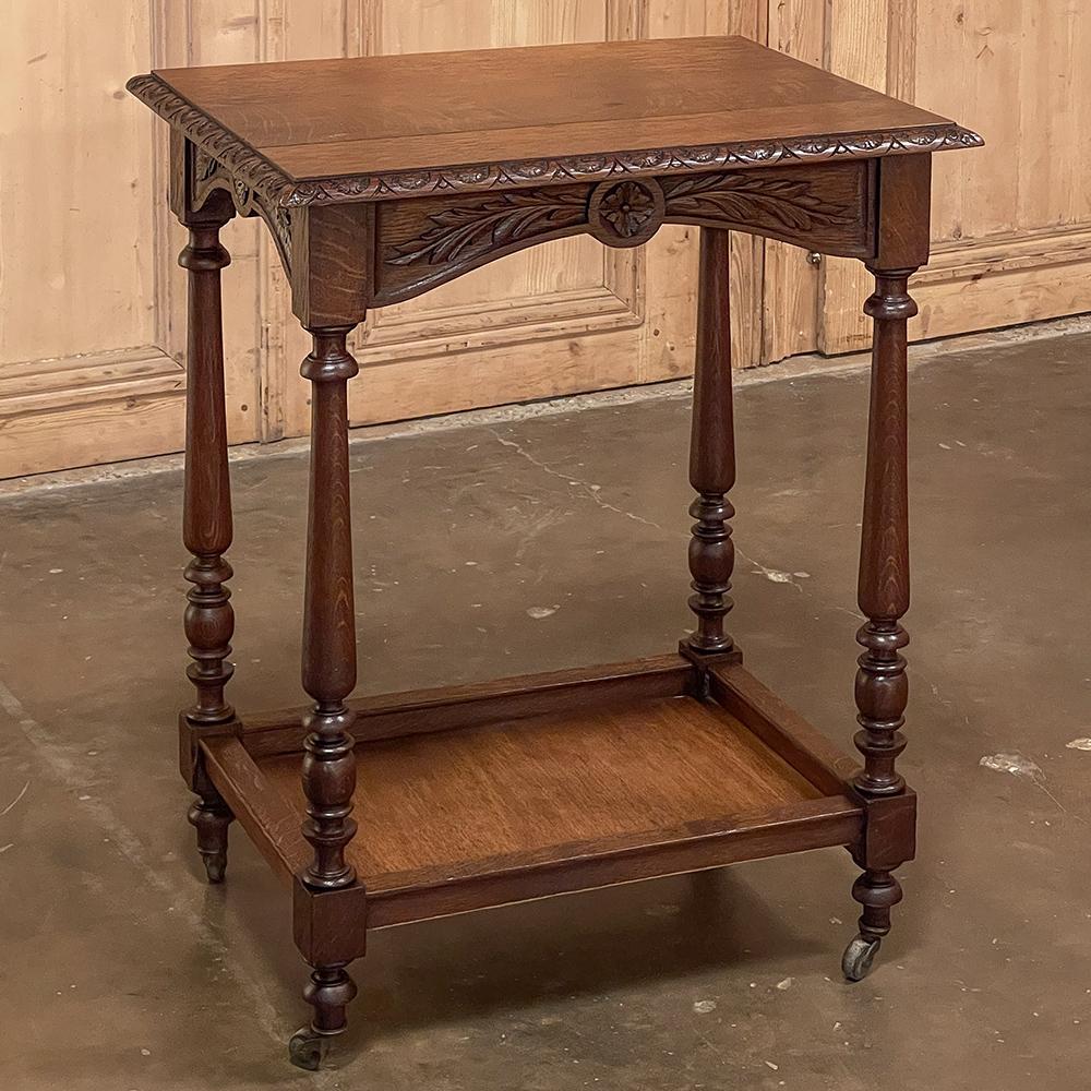 Hand-Carved Antique Country French End Table