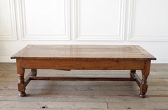 Antique Country French Farm Coffee Table with 2 Drawers