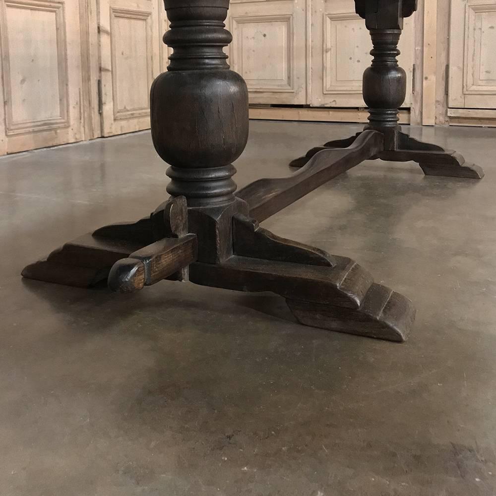 Antique Country French Farm Trestle Table In Good Condition In Dallas, TX