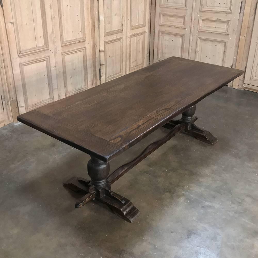 20th Century Antique Country French Farm Trestle Table