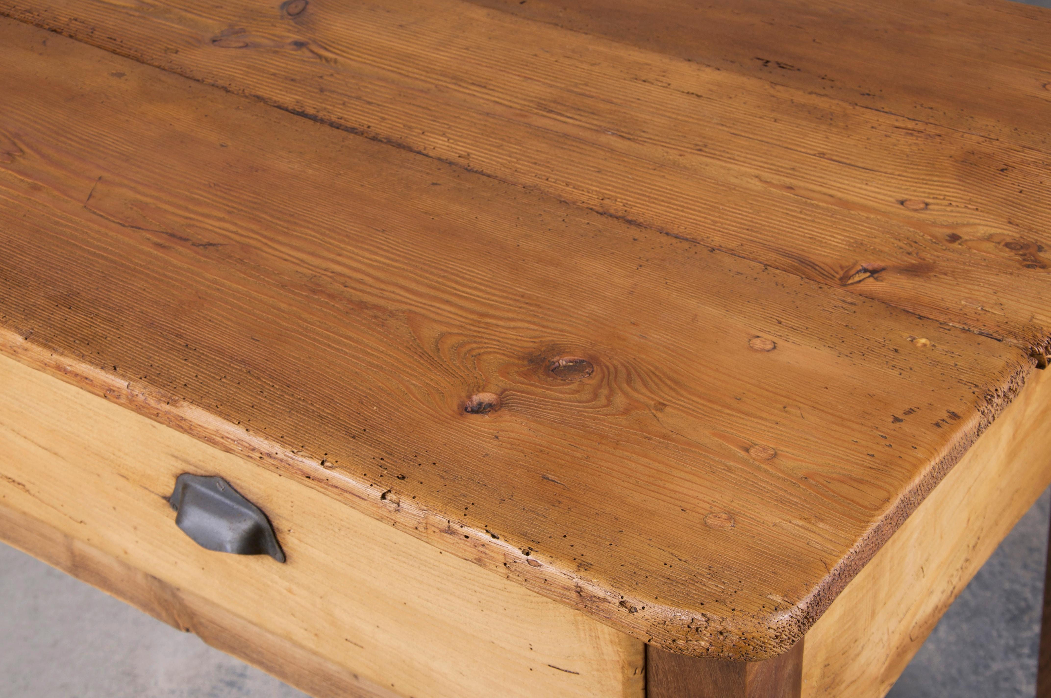 Antique Country French Farmhouse Mixed Wood Rustic Table 5