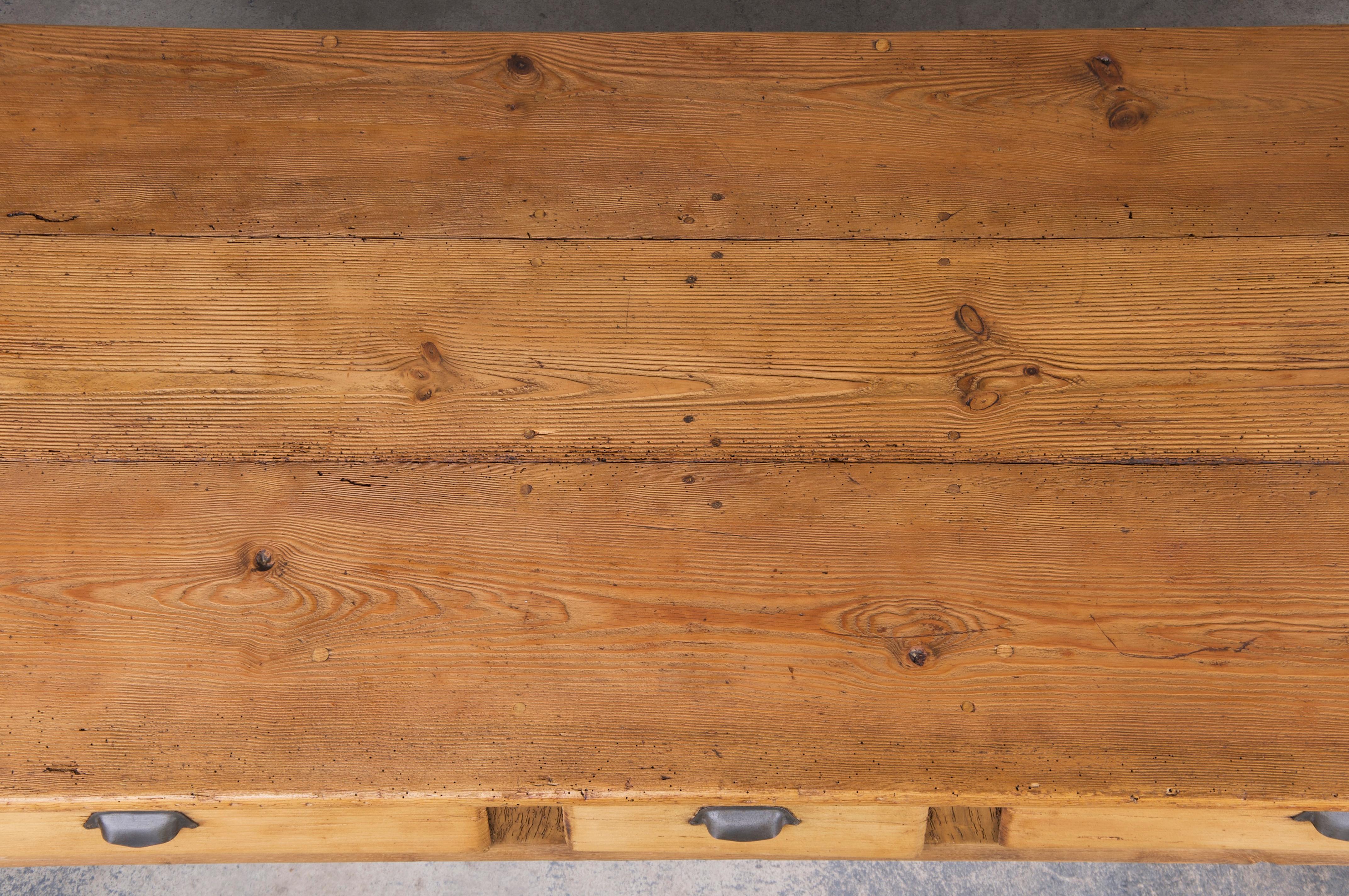 19th Century Antique Country French Farmhouse Mixed Wood Rustic Table