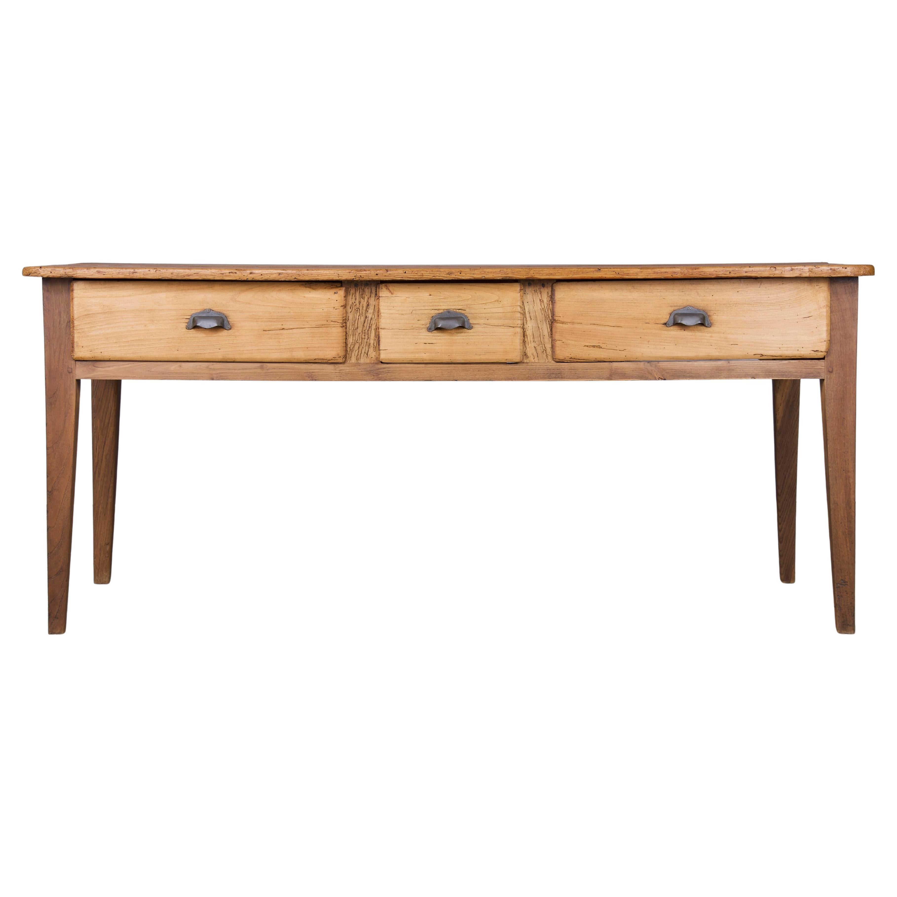 Antique Country French Farmhouse Mixed Wood Rustic Table
