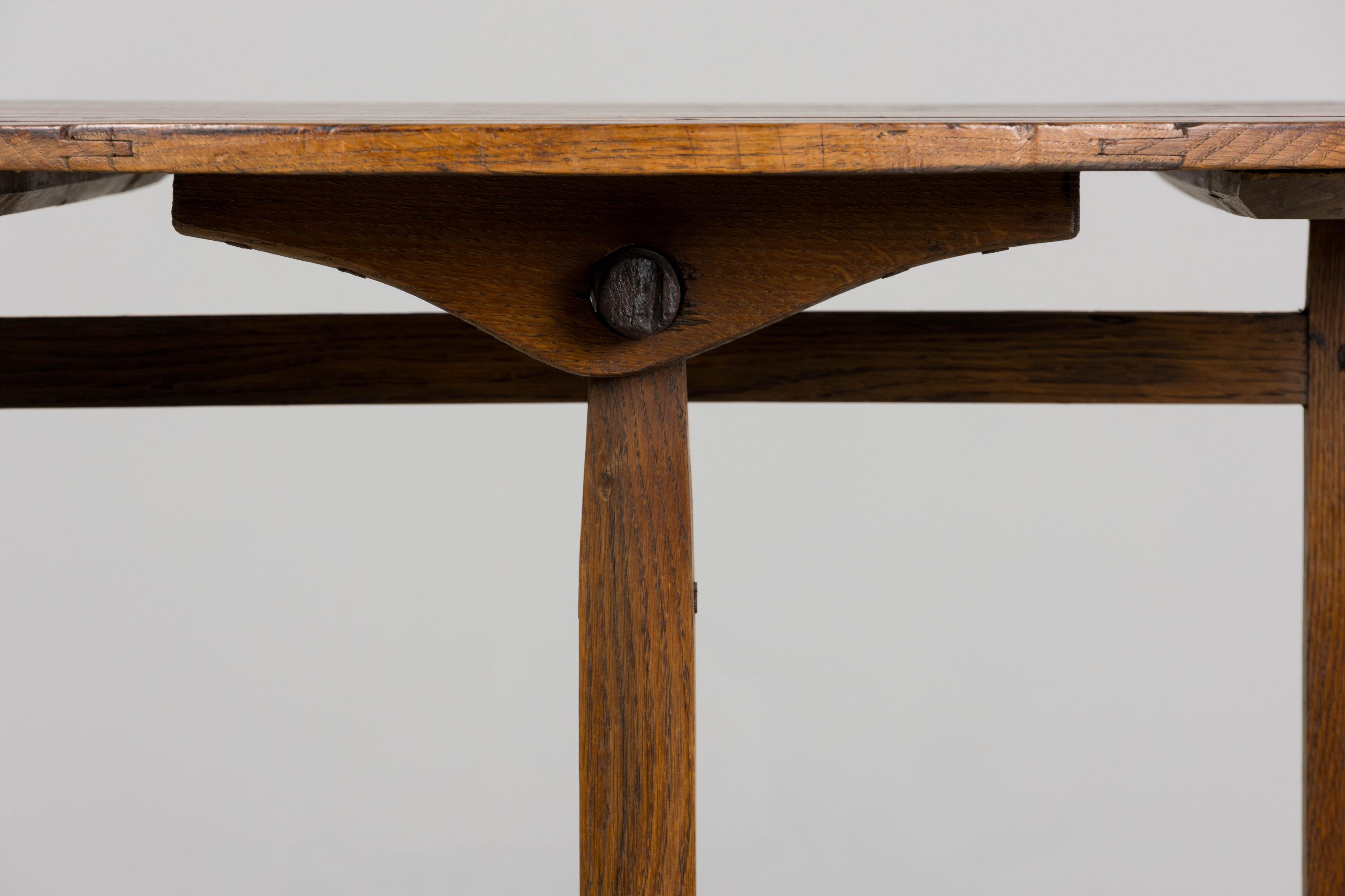 Antique Country French Farmhouse Oval Oak Vendange Wine Tasting Table For Sale 12