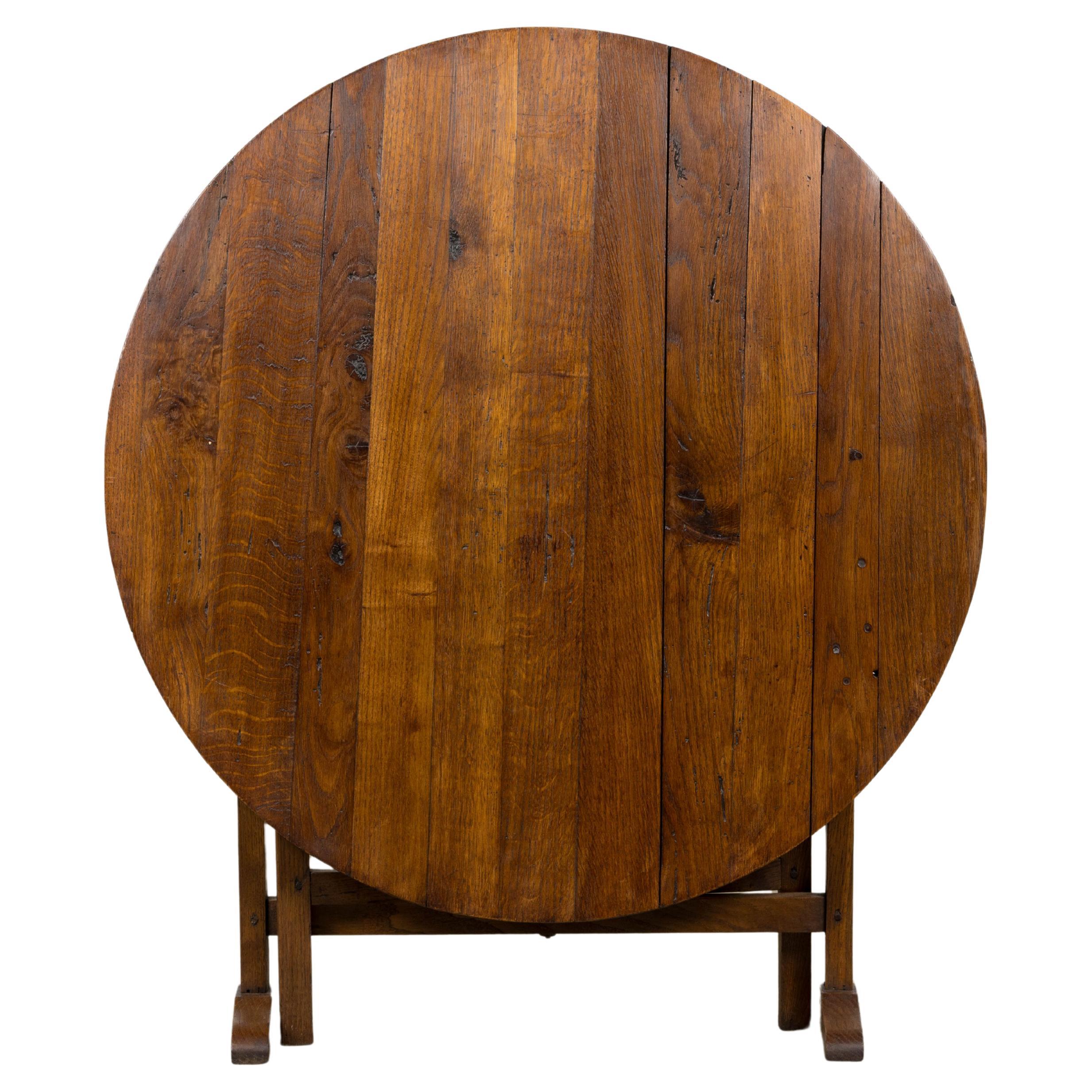 Antique Country French Farmhouse Oval Oak Vendange Wine Tasting Table
