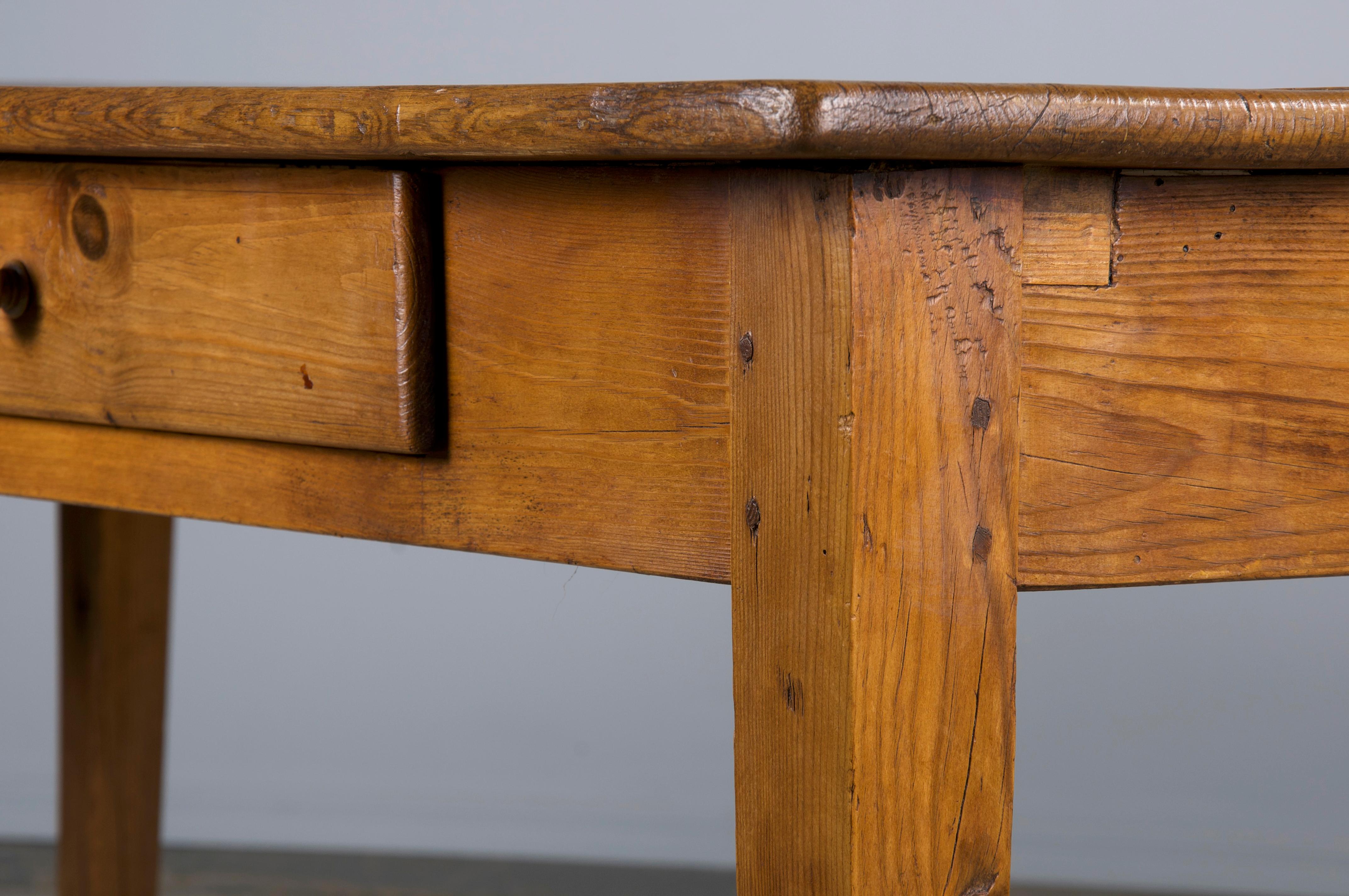 Antique Country French Farmhouse Pine Rustic Dining Table 6